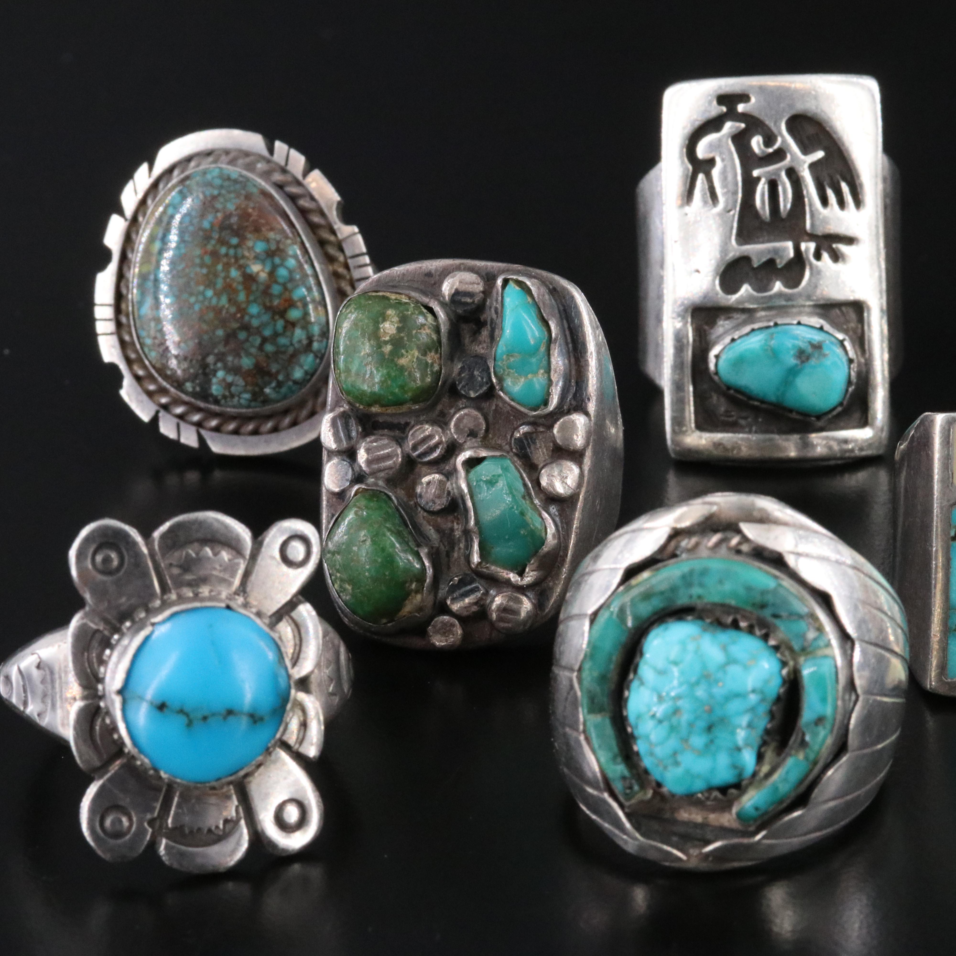 Sterling and Turquoise Featured in Southwestern Ring Collection