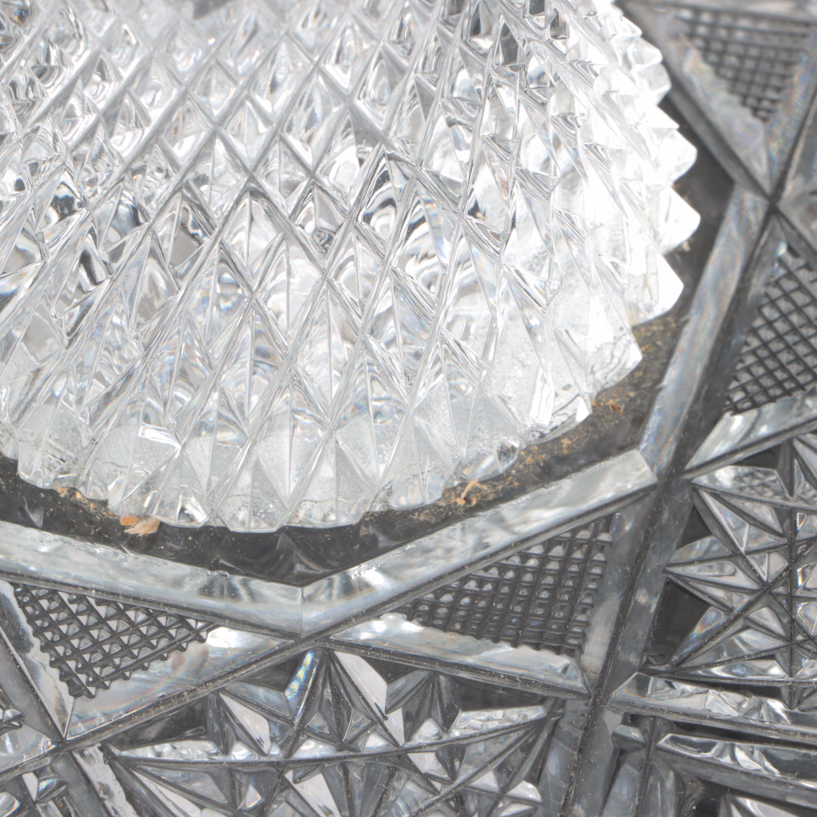 Sun and Star Cut Crystal Centerpiece Bowl