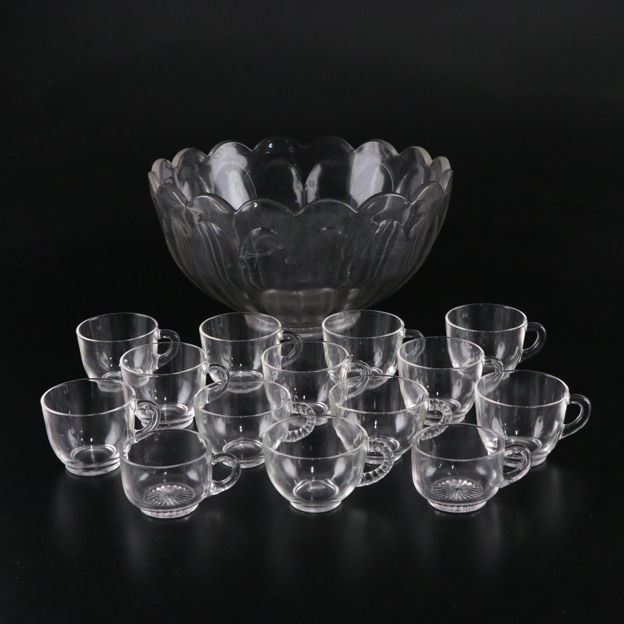 Heisey "Colonial" Punch Bowl with Federal Glass and More Punch Cups
