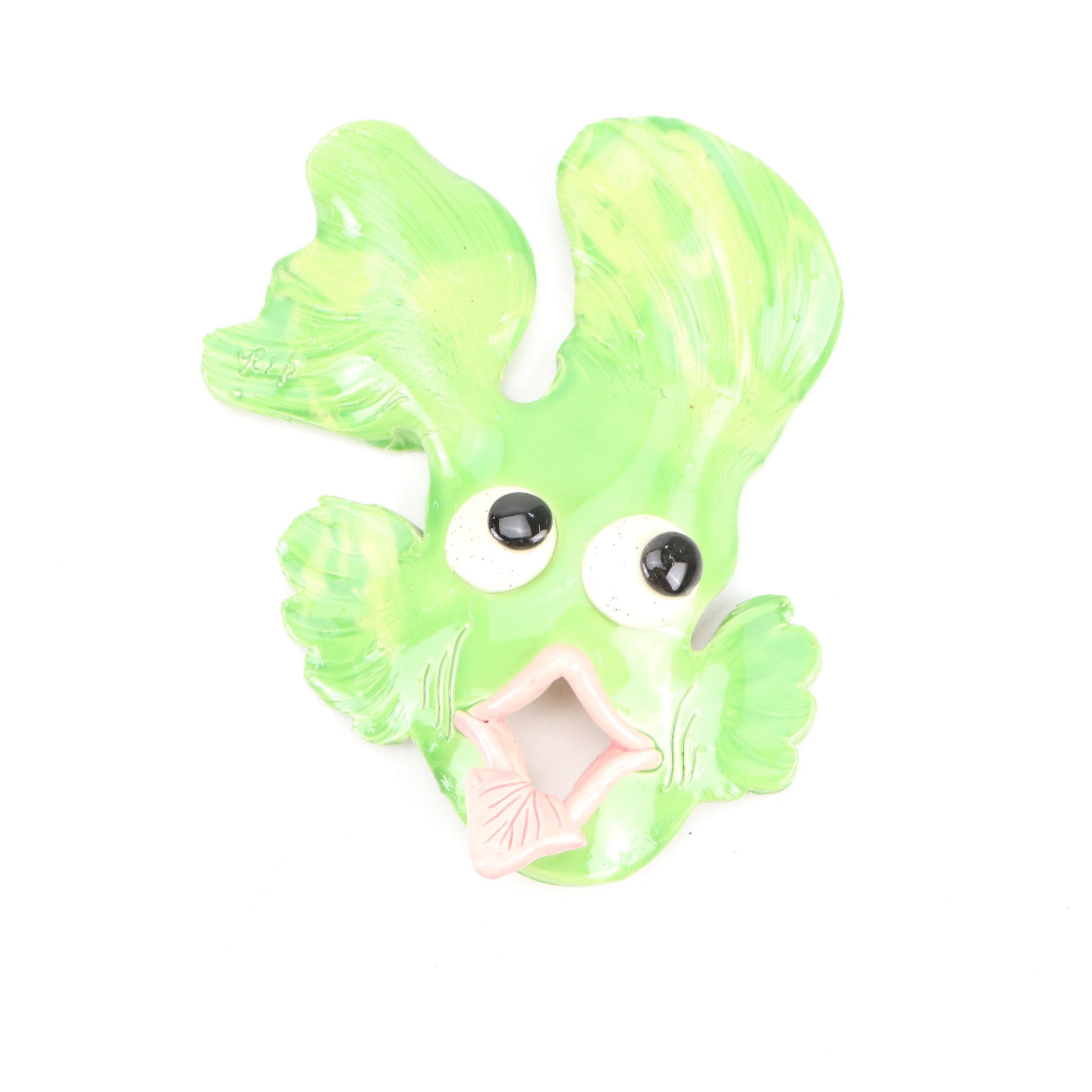 Richard and Gita Peek Hand-Painted Wall Hanging Ceramic Fishes and Seahorse