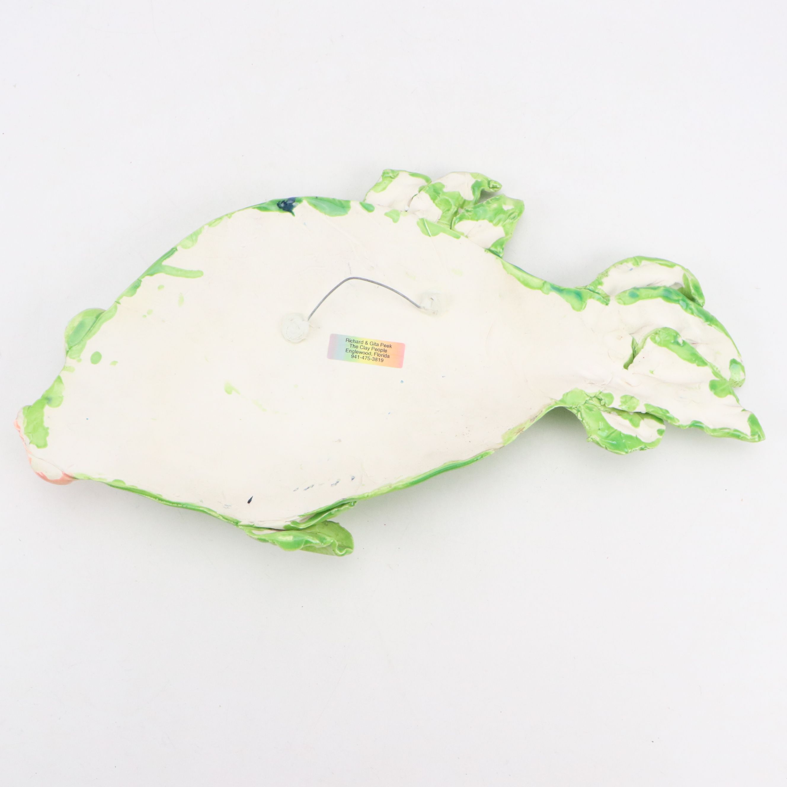 Richard and Gita Peek Hand-Painted Wall Hanging Ceramic Fishes and Seahorse