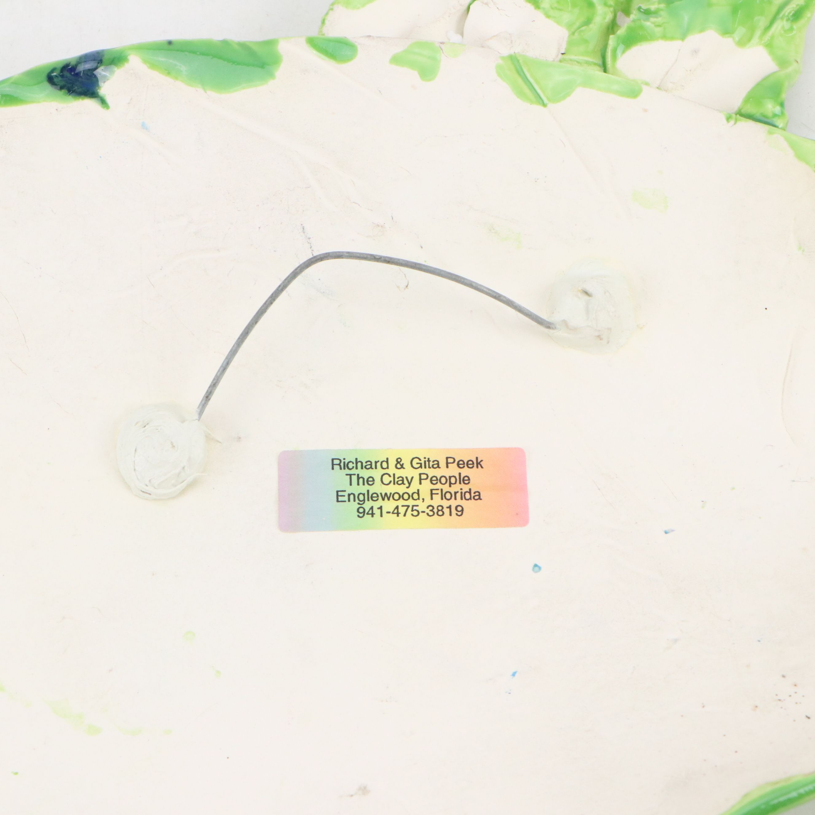 Richard and Gita Peek Hand-Painted Wall Hanging Ceramic Fishes and Seahorse