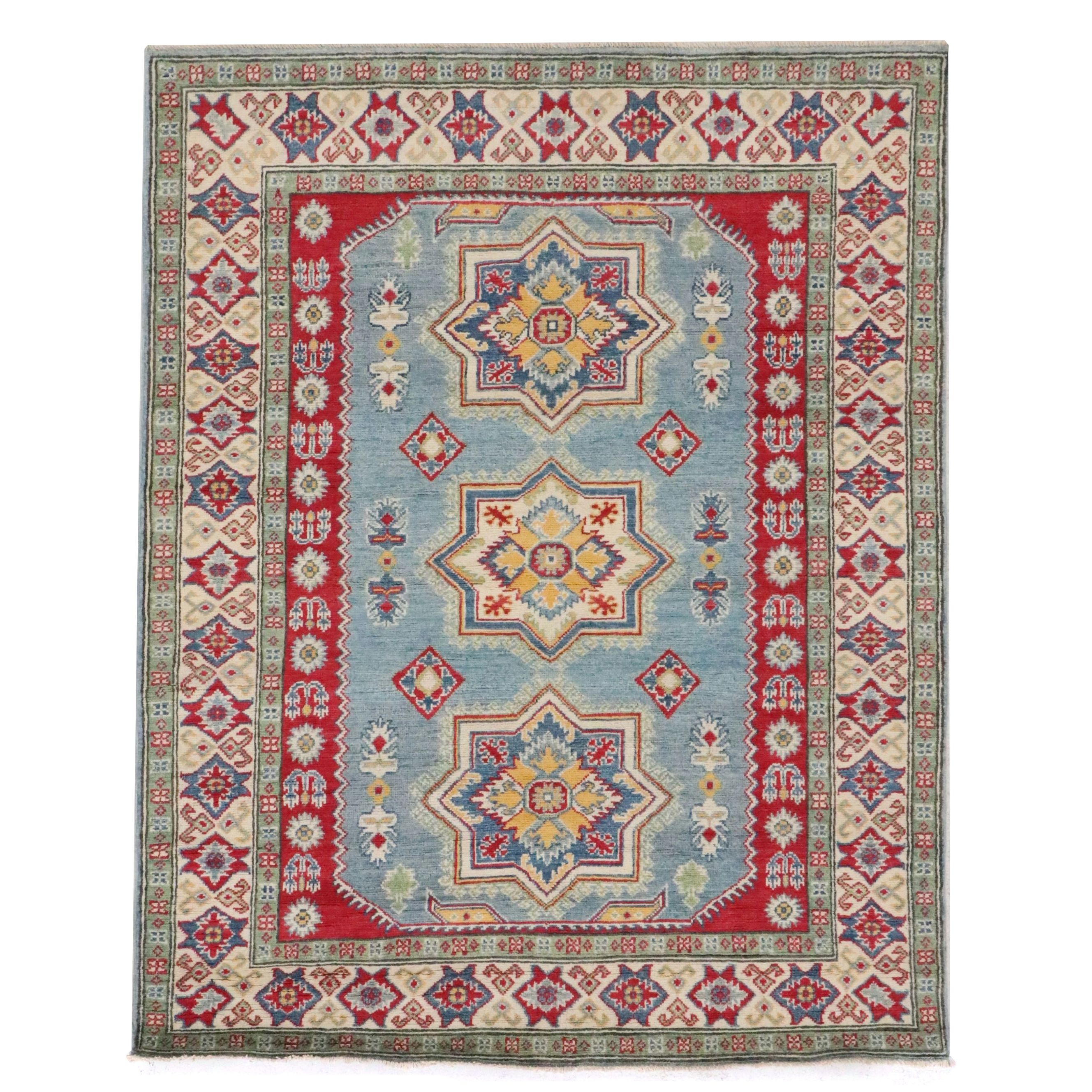 5' x 6'4 Hand-Knotted Pakistani Kazak Area Rug