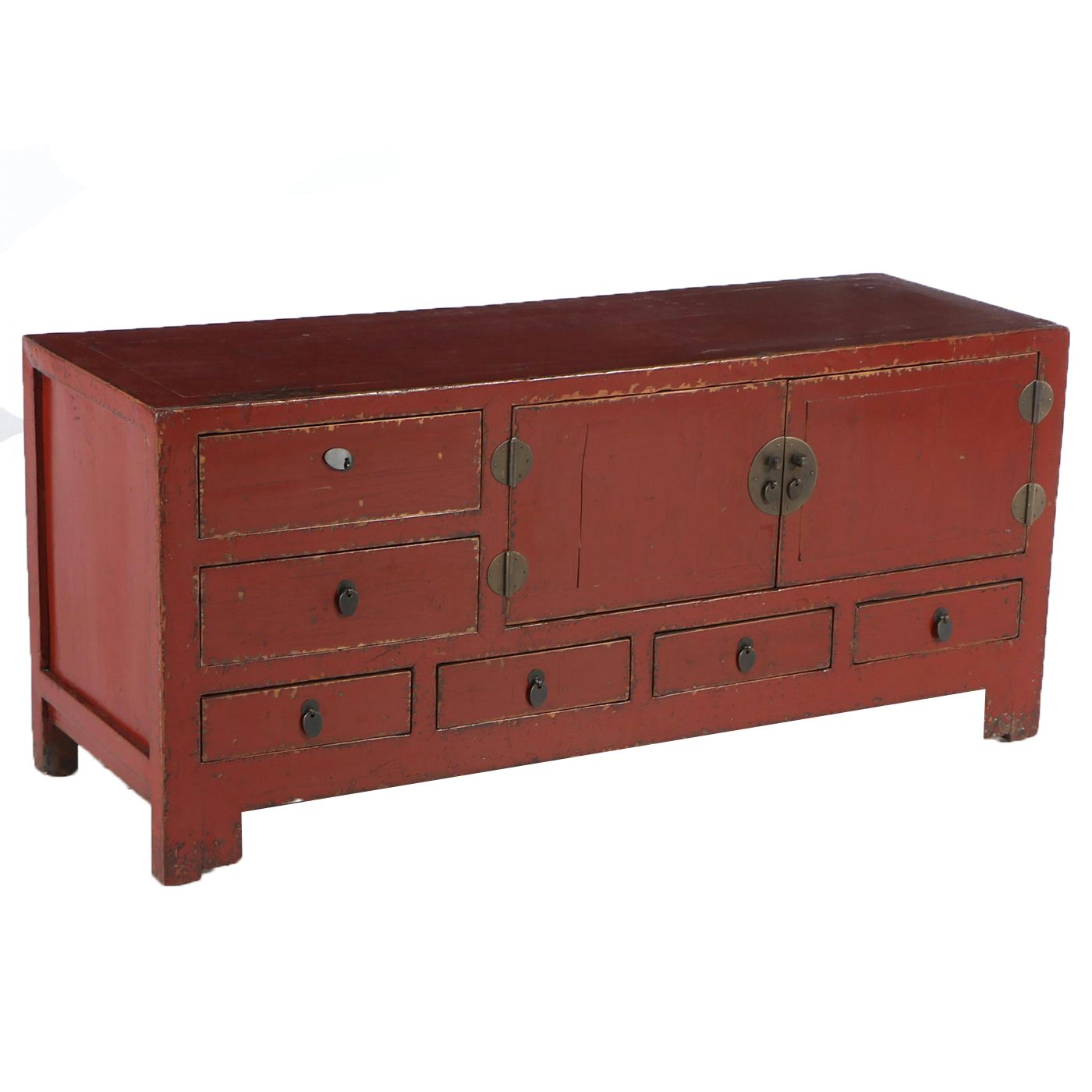 Chinese Red Lacquered Cabinet