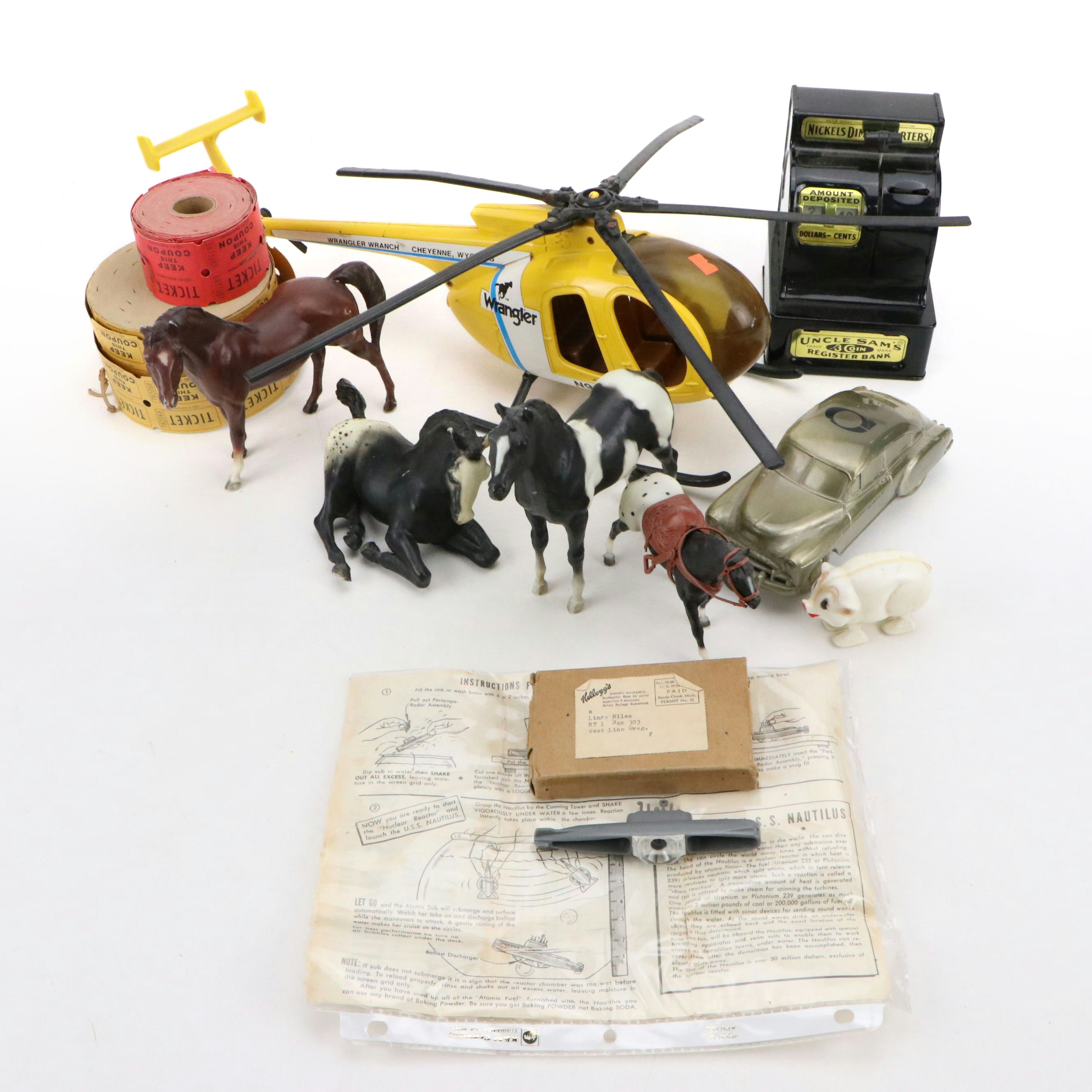 Ertl "Wrangler Wranch" Helicopter with Breyer Horses with More Toys and Banks