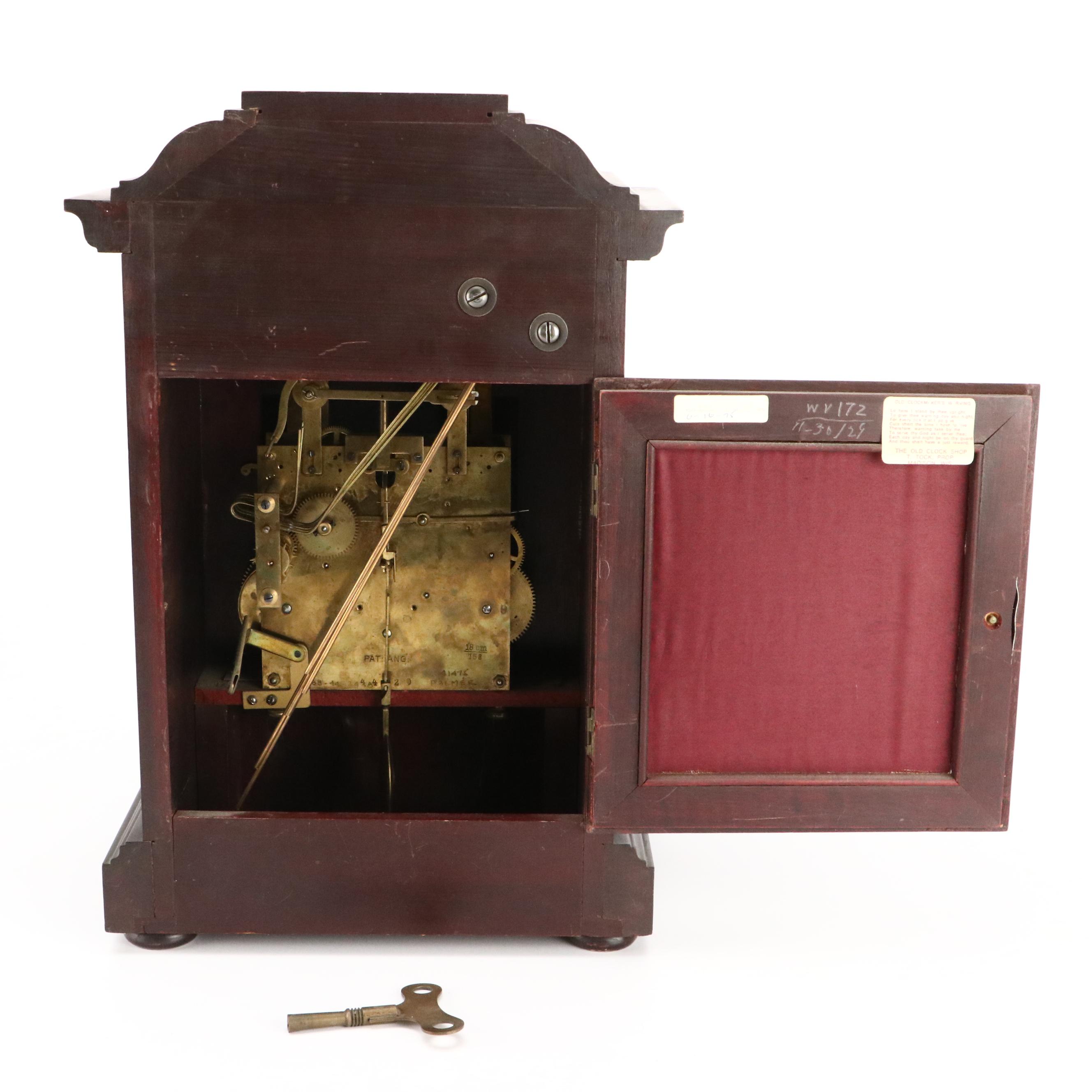 German Wooden Mantel Clock