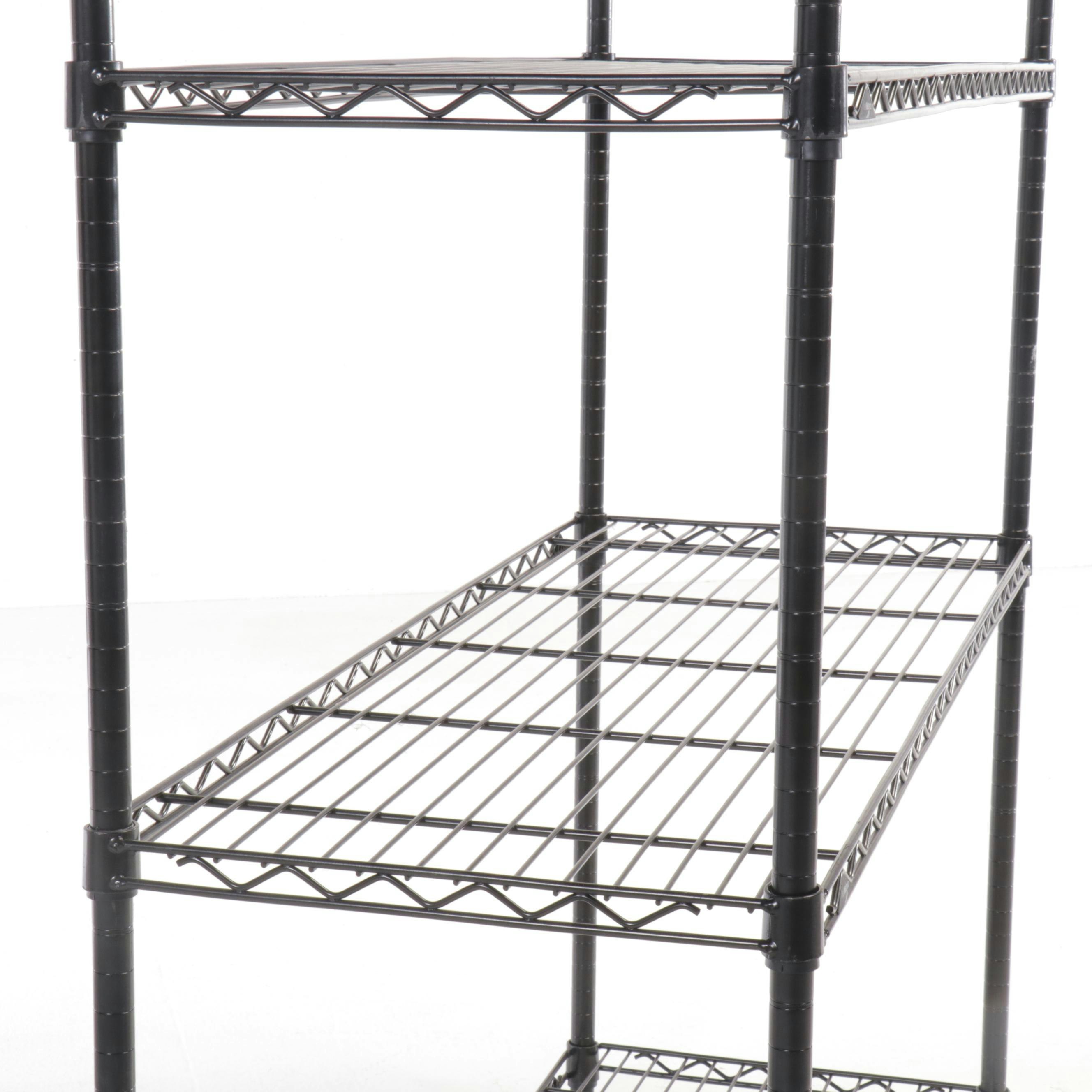 Four Black Finish InterMetro Industrial NSF Grade Wire Rack Shelf Units