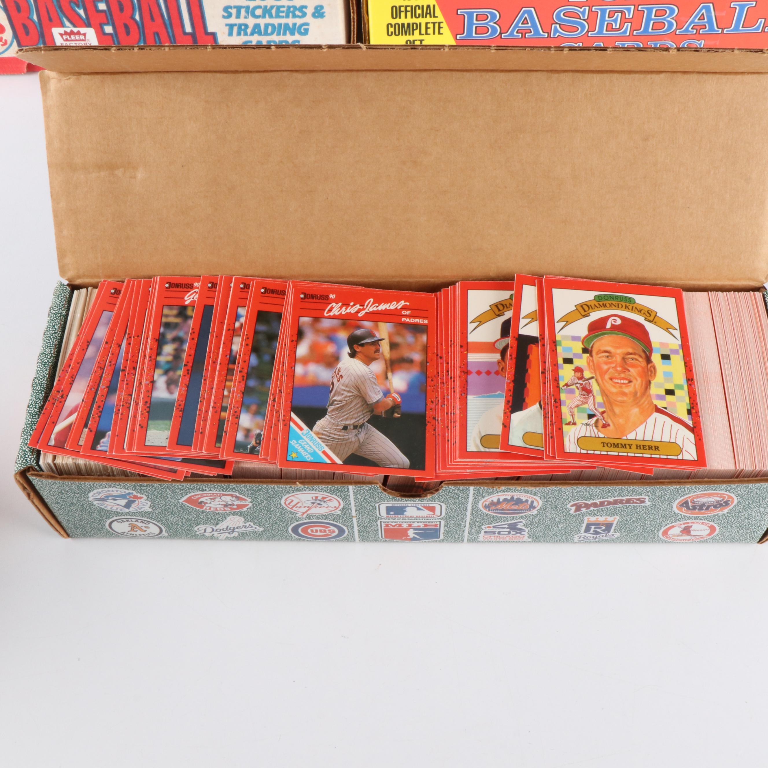 Seven Mint Condition Baseball Card Year Sets, 1988 to 1990, Over 4,800 Cards