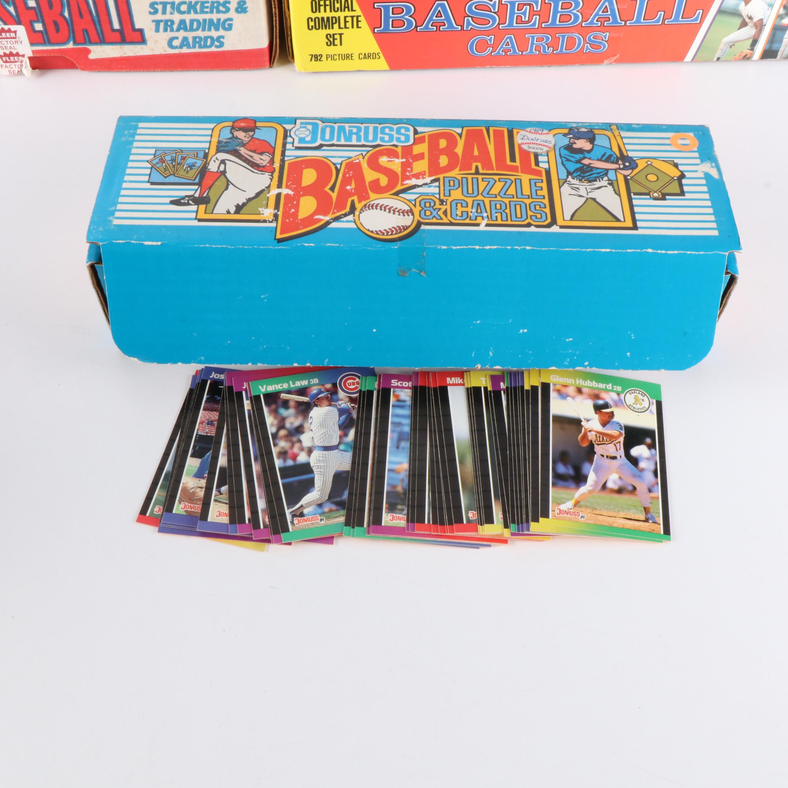 Seven Mint Condition Baseball Card Year Sets, 1988 to 1990, Over 4,800 Cards
