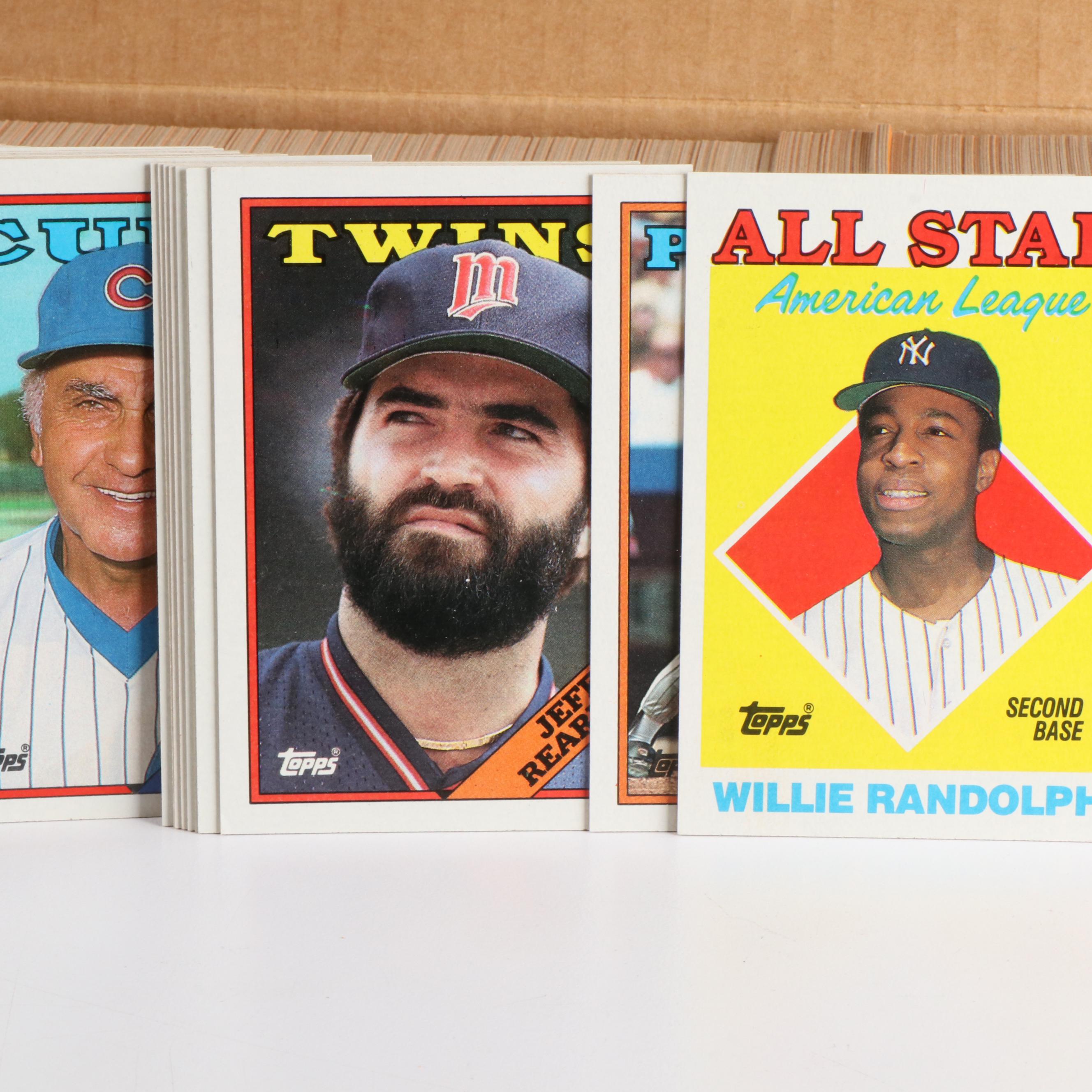 Seven Mint Condition Baseball Card Year Sets, 1988 to 1990, Over 4,800 Cards