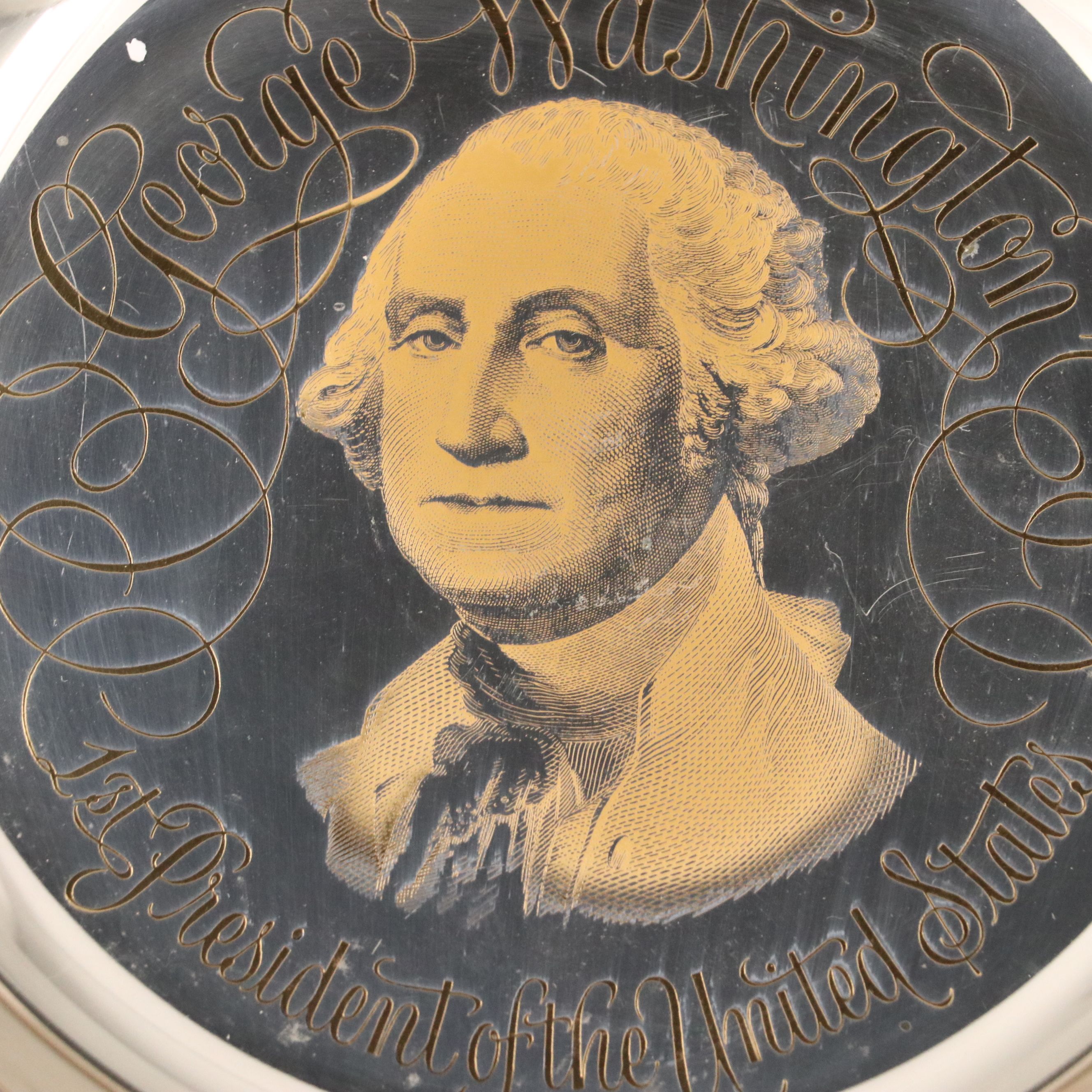 White House Historical Association Sterling Silver George Washington Plate