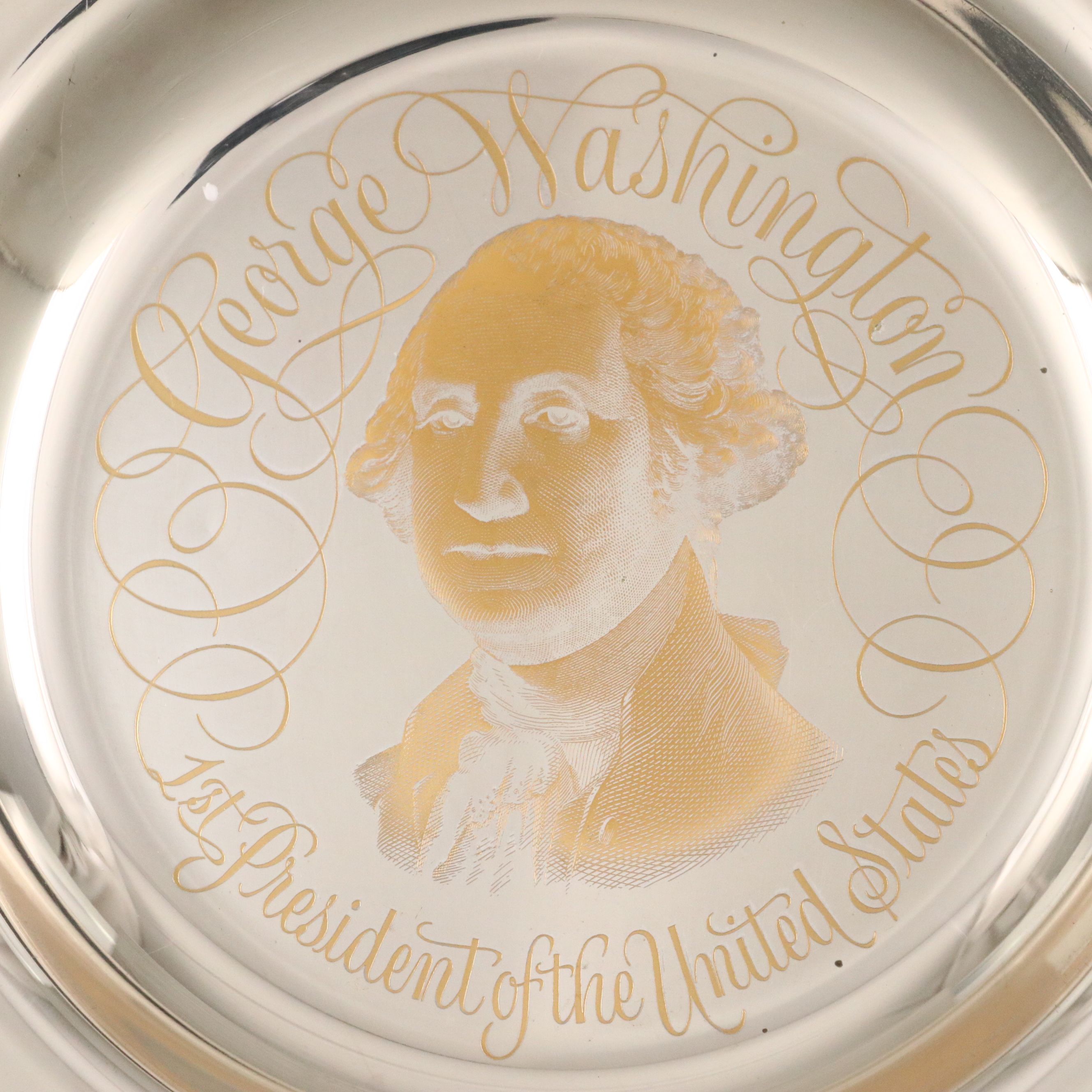 White House Historical Association Sterling Silver George Washington Plate