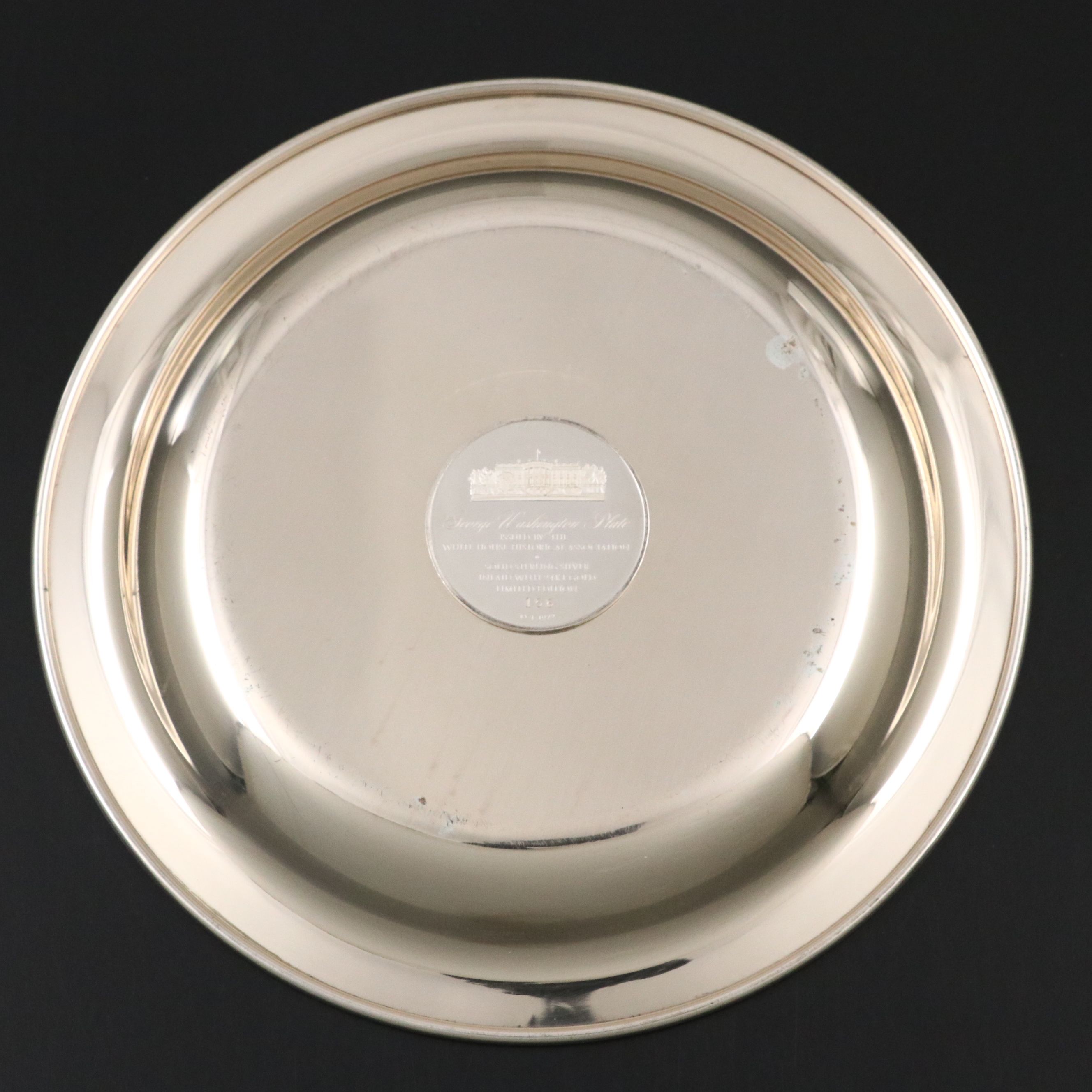 White House Historical Association Sterling Silver George Washington Plate