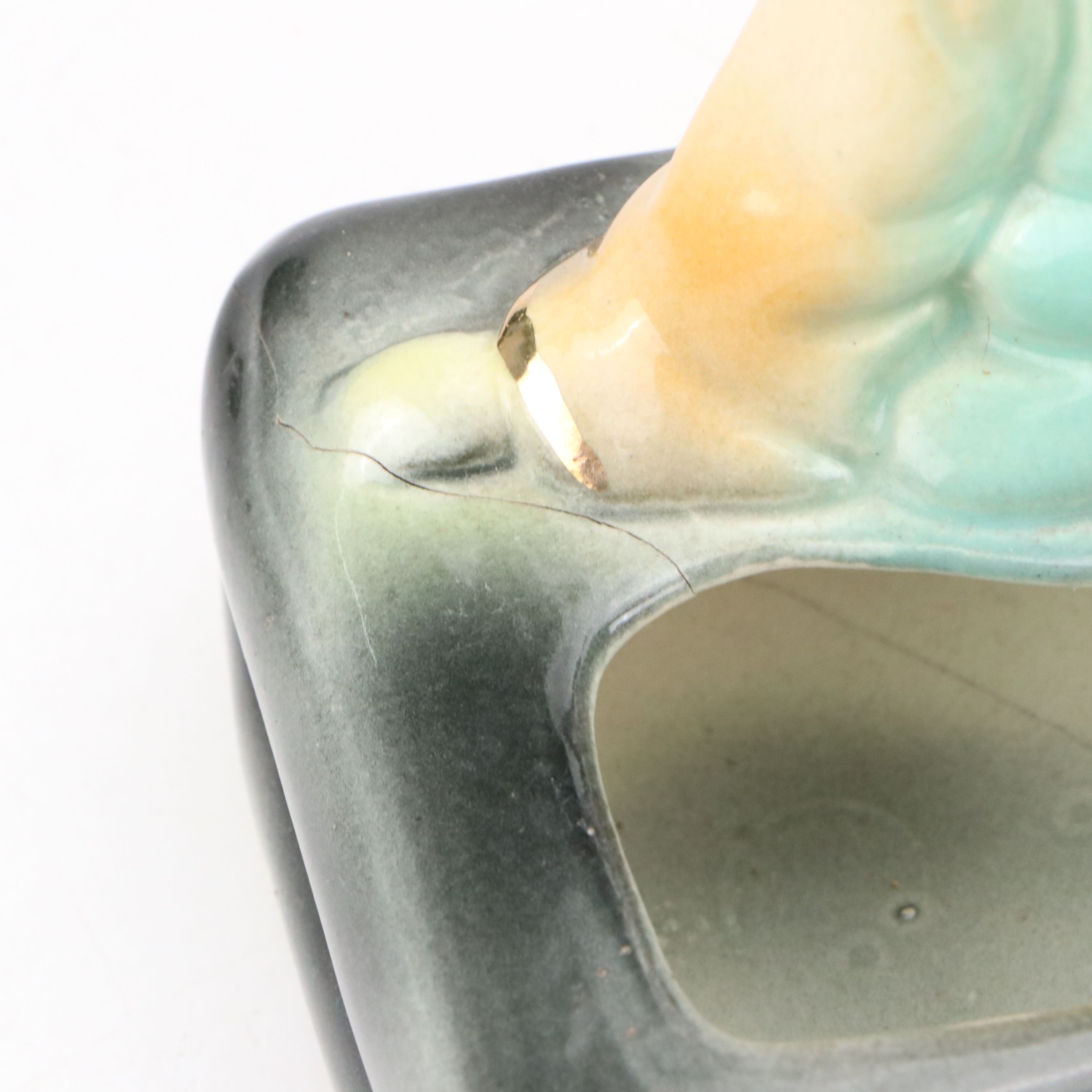 Hand-Painted Floral Ewer and Other Vintage Gilt Ceramic Vases