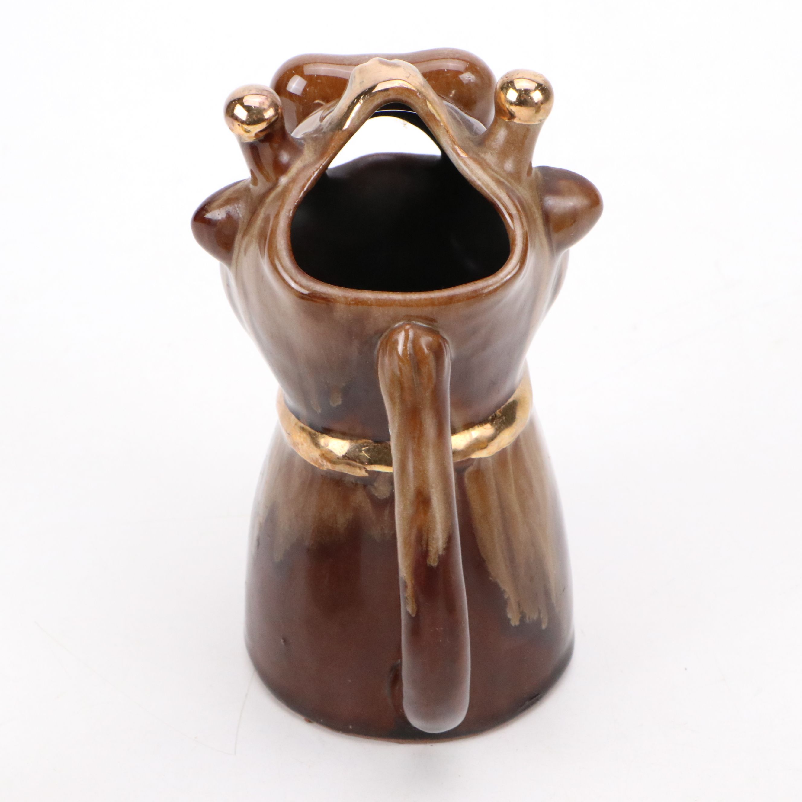 Hand-Painted Floral Ewer and Other Vintage Gilt Ceramic Vases