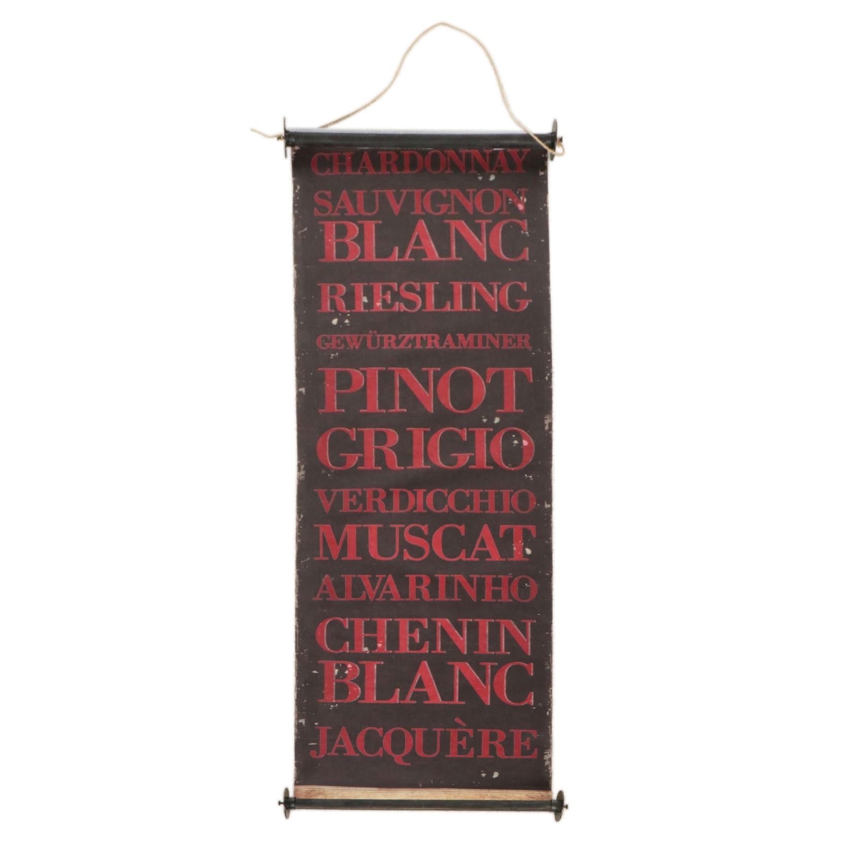 Cloth Wall Scroll of Wine Varieties