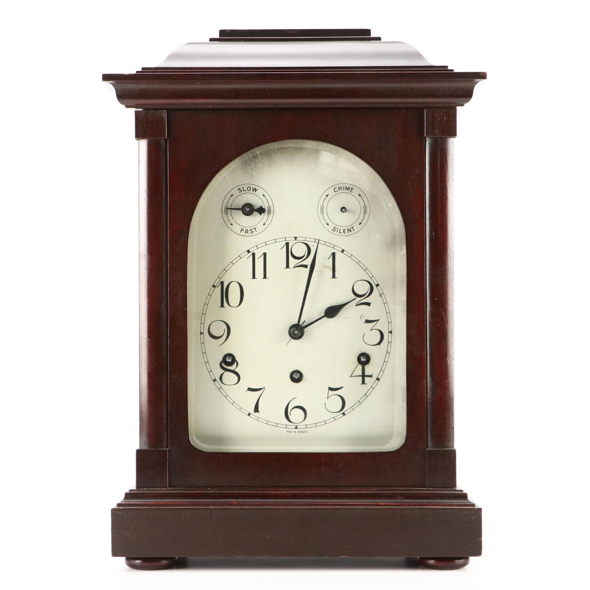 German Wooden Mantel Clock