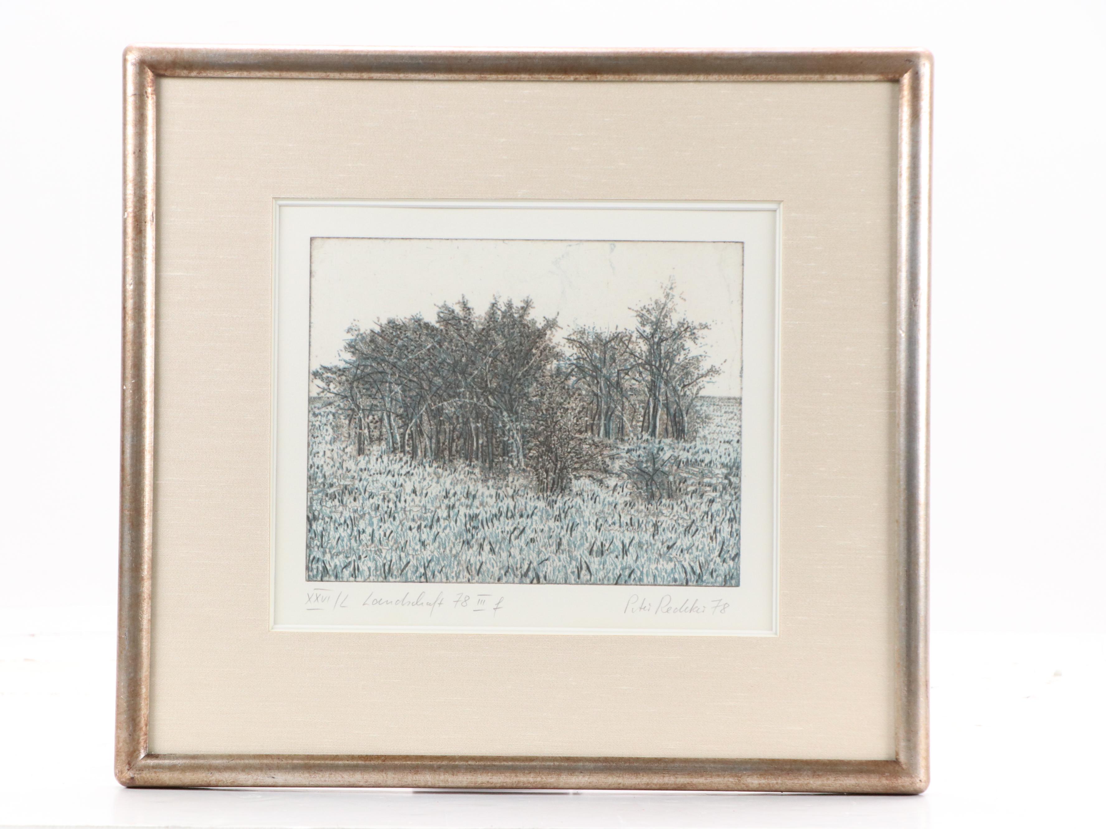 Peter Redeker Etchings "Landschaft 78 III d" and "Landschaft 78 III f", 1978