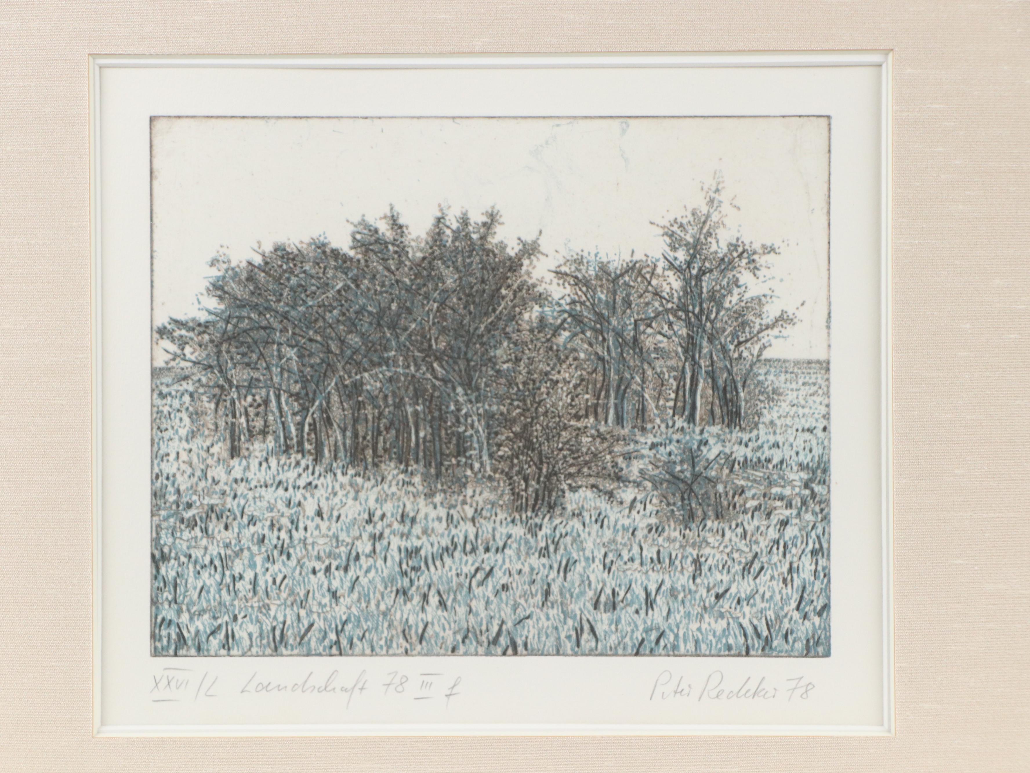 Peter Redeker Etchings "Landschaft 78 III d" and "Landschaft 78 III f", 1978