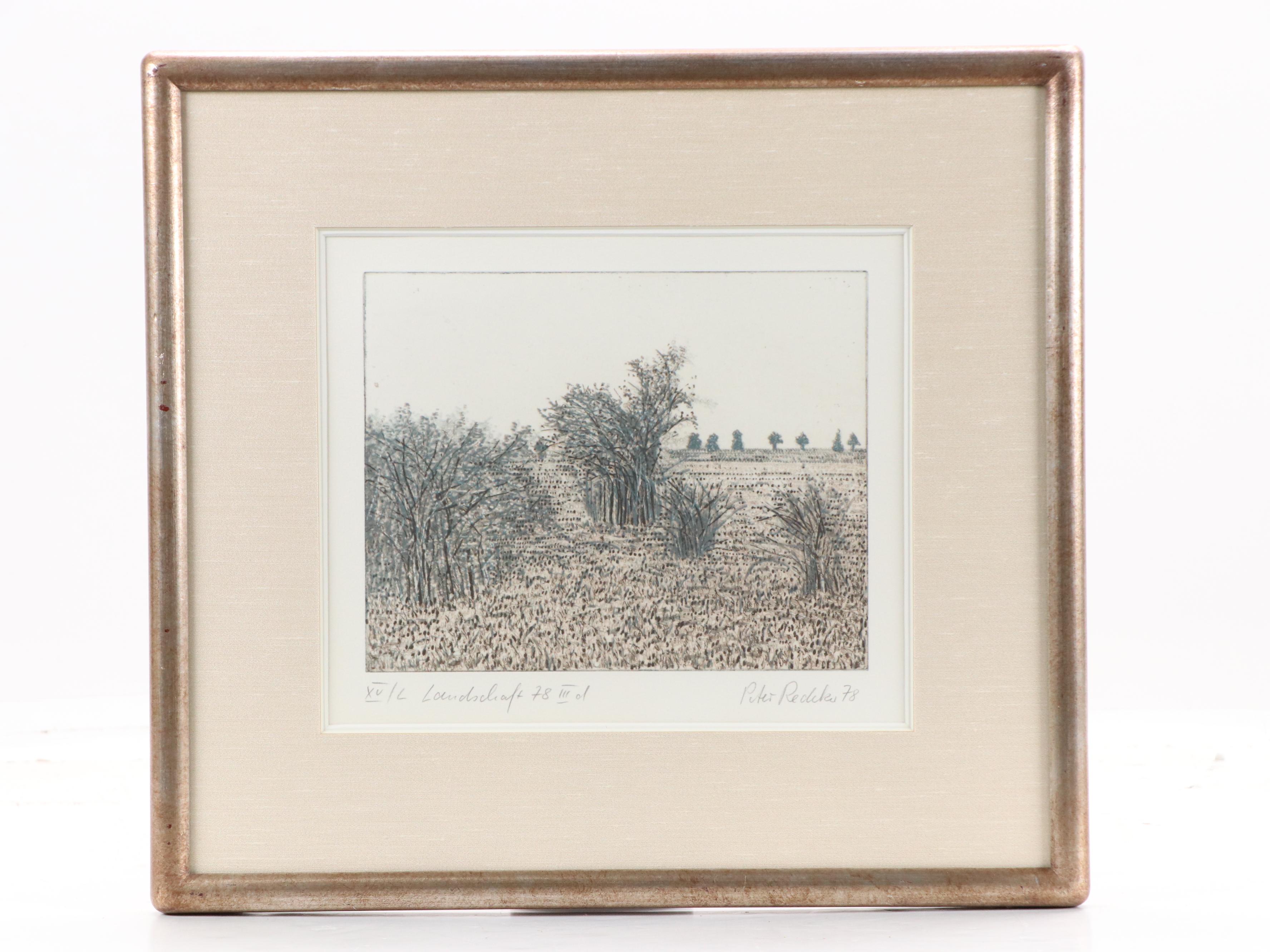 Peter Redeker Etchings "Landschaft 78 III d" and "Landschaft 78 III f", 1978