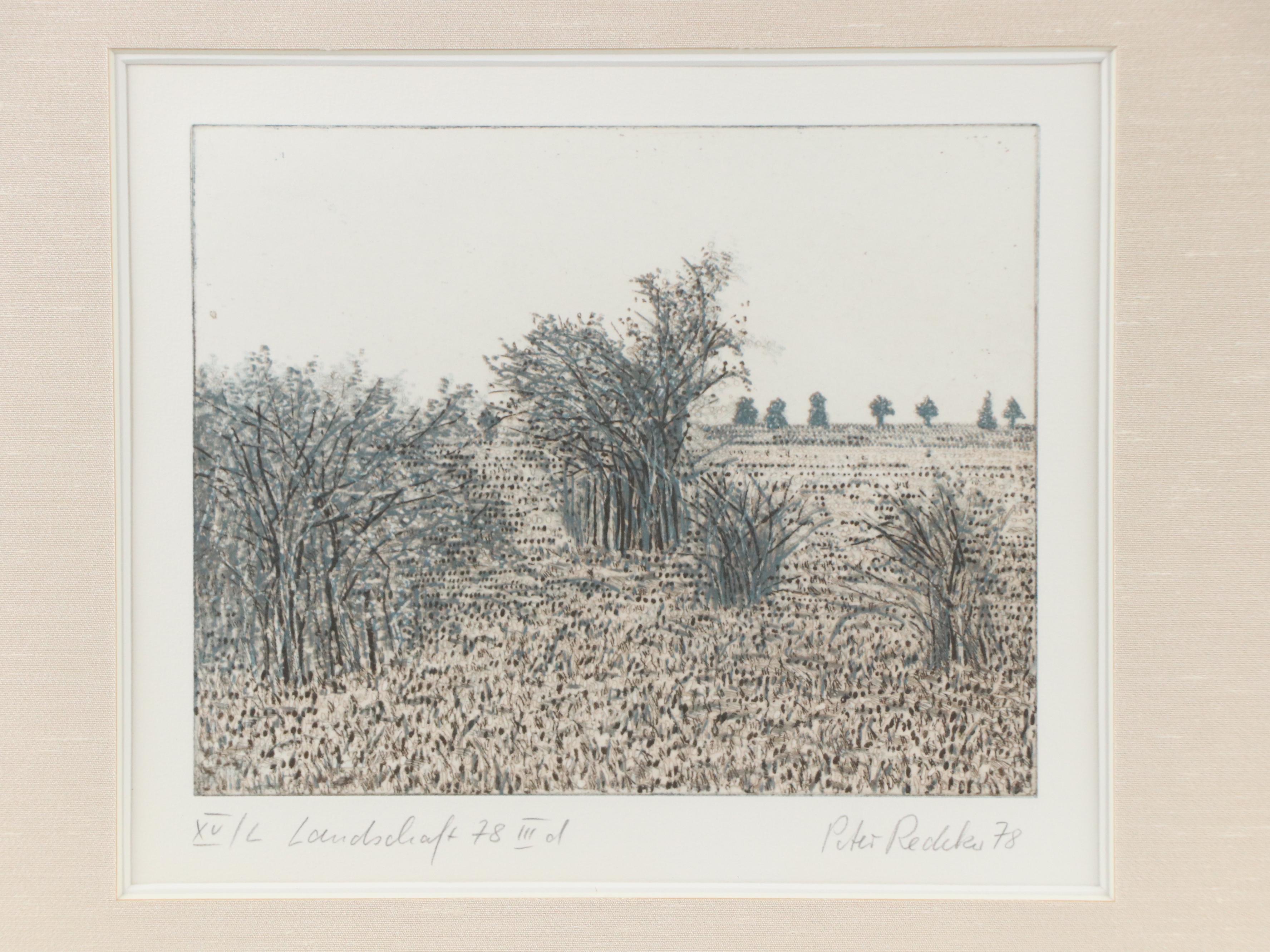 Peter Redeker Etchings "Landschaft 78 III d" and "Landschaft 78 III f", 1978