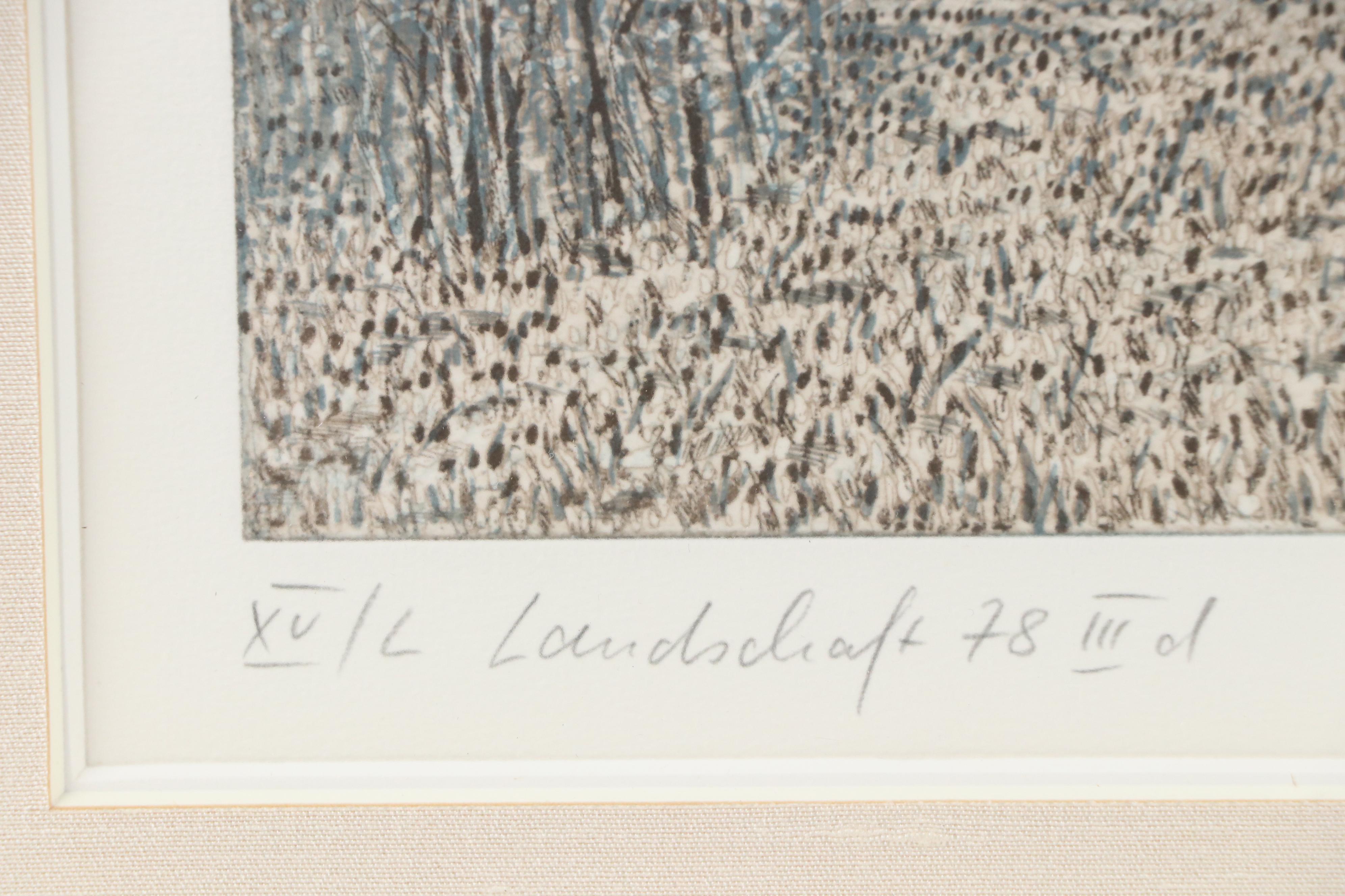 Peter Redeker Etchings "Landschaft 78 III d" and "Landschaft 78 III f", 1978