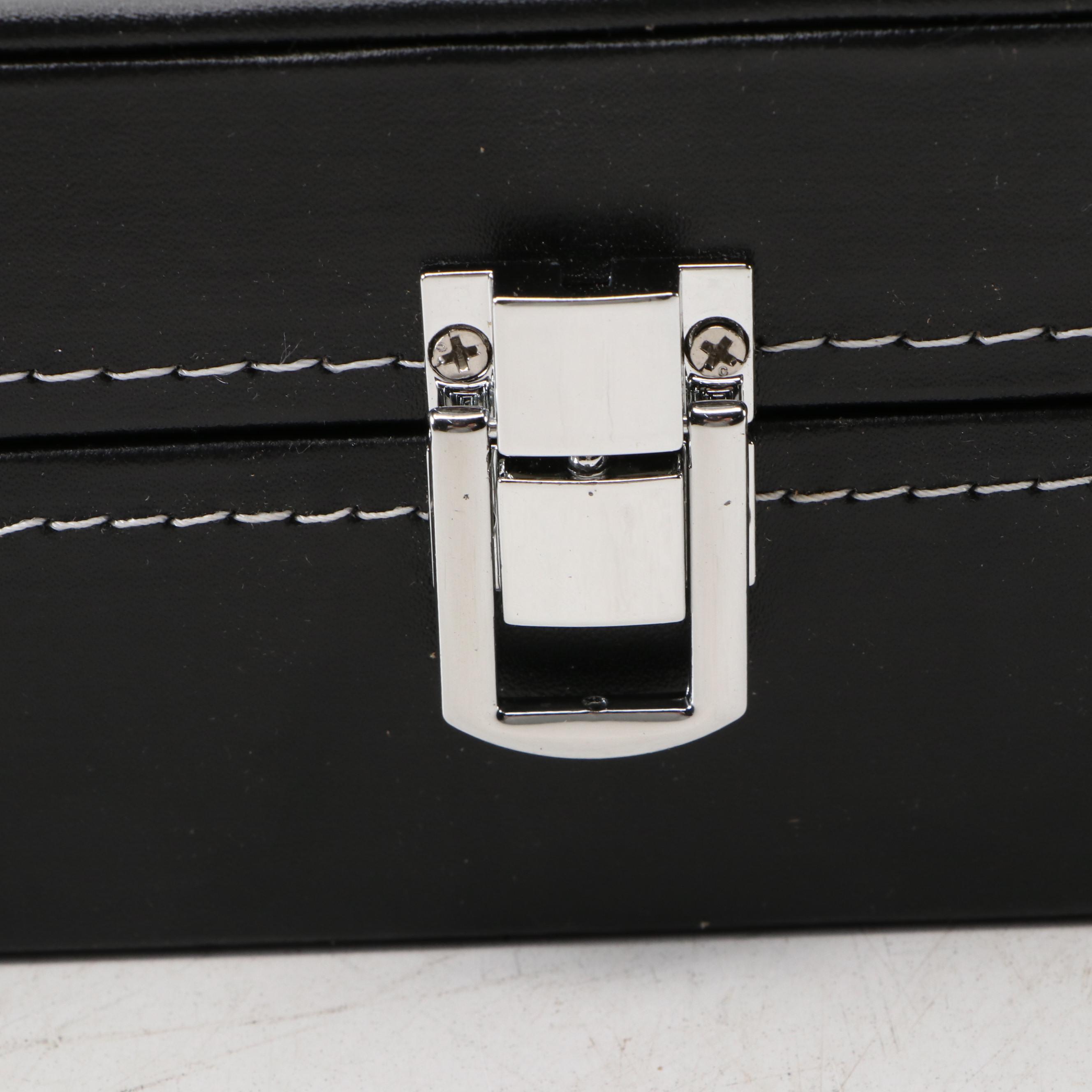 Stitched Faux Leather Watch Cases