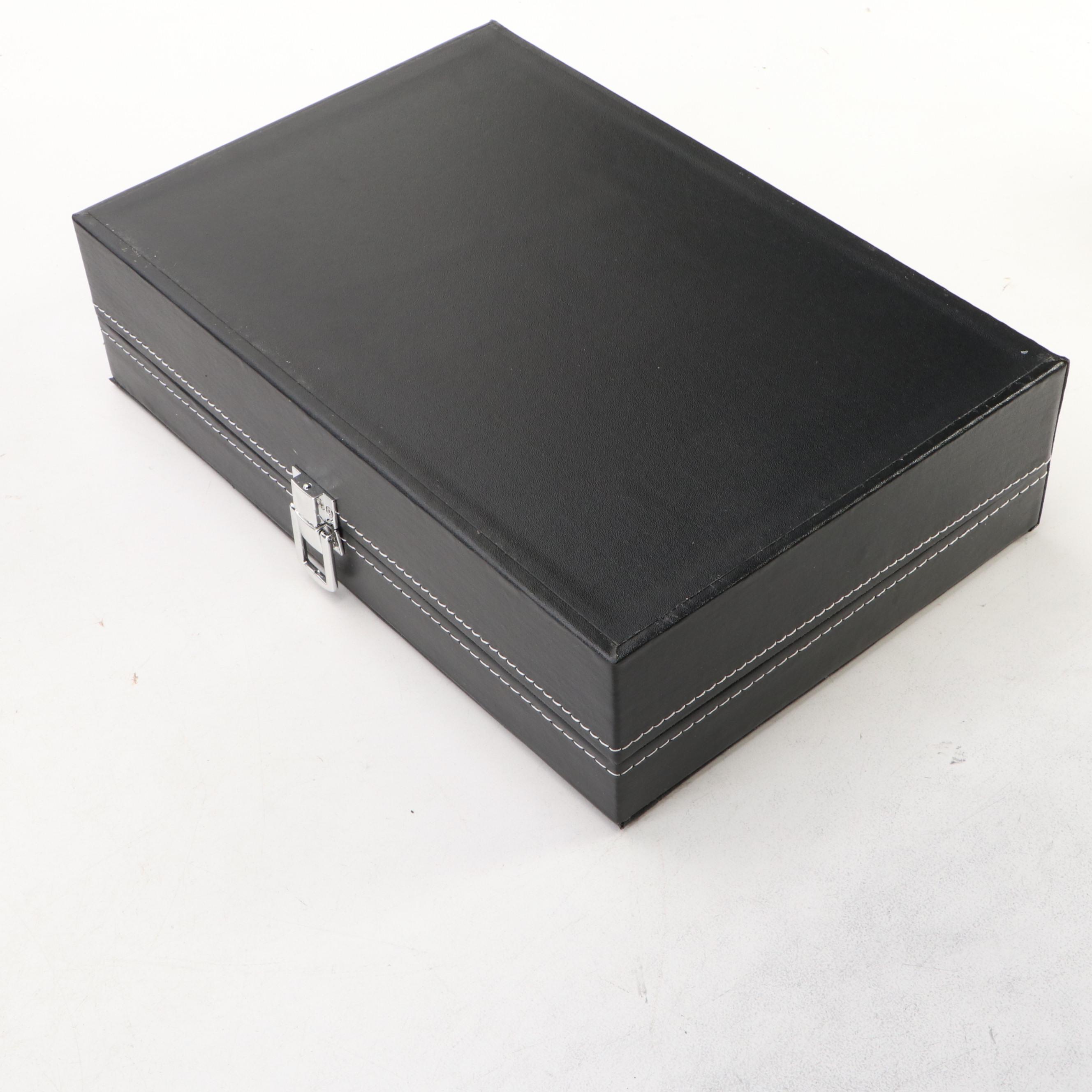 Stitched Faux Leather Watch Cases