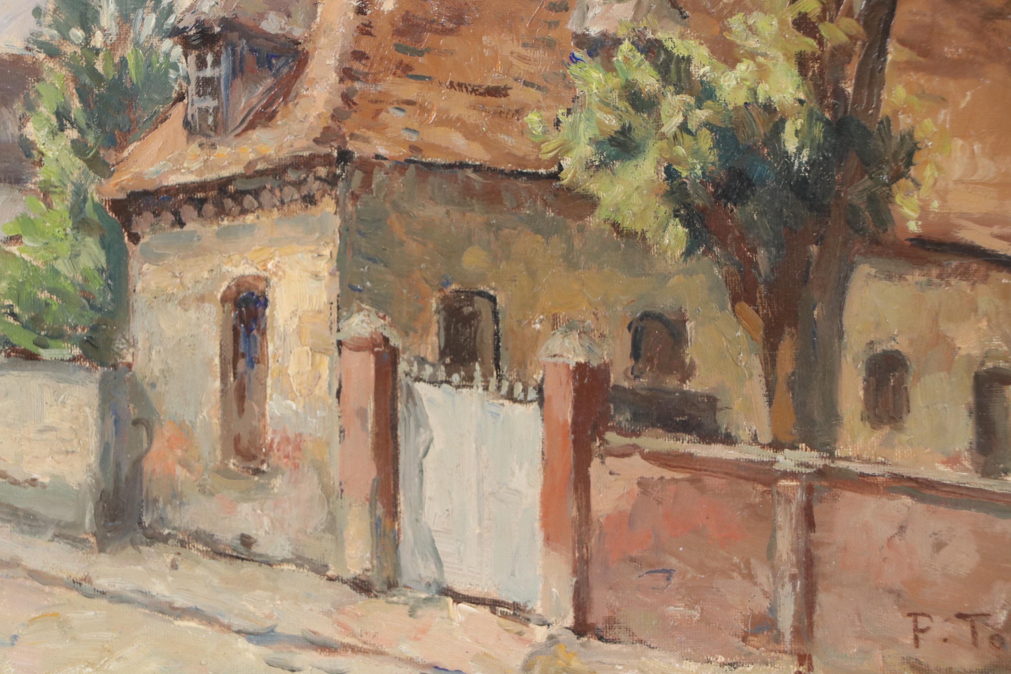 Paul Tondreau Oil Painting of French Provincial House, Circa 1940