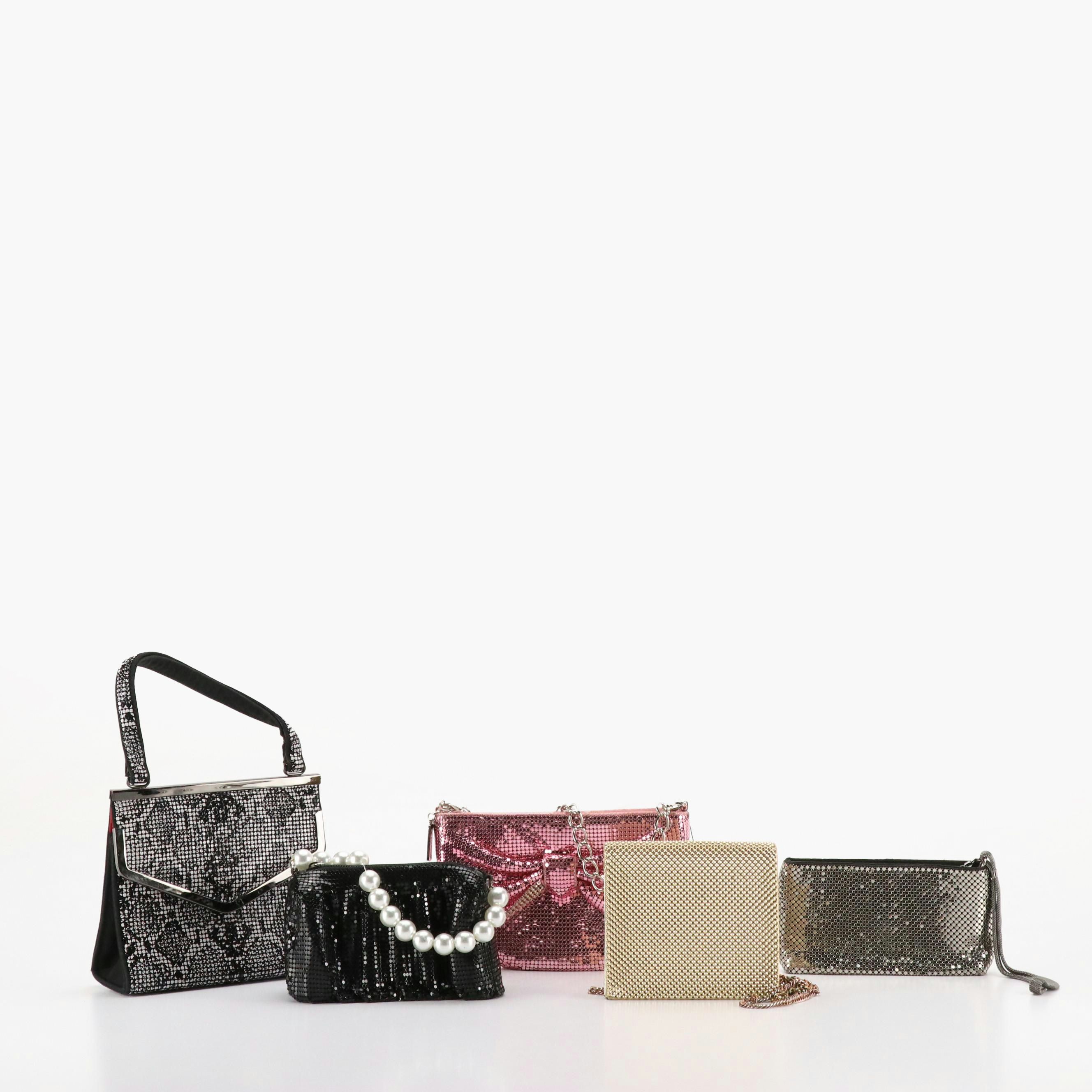 Whiting & Davis Metal Mesh Evening Zip Wristlets, Mini Bags and Pouches