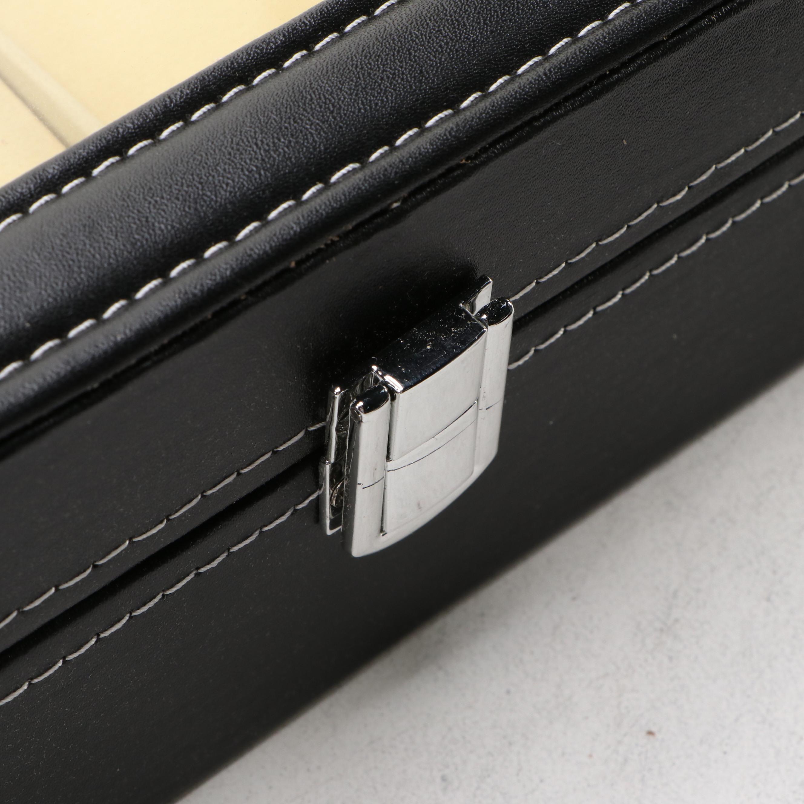 Stitched Faux Leather Watch Cases