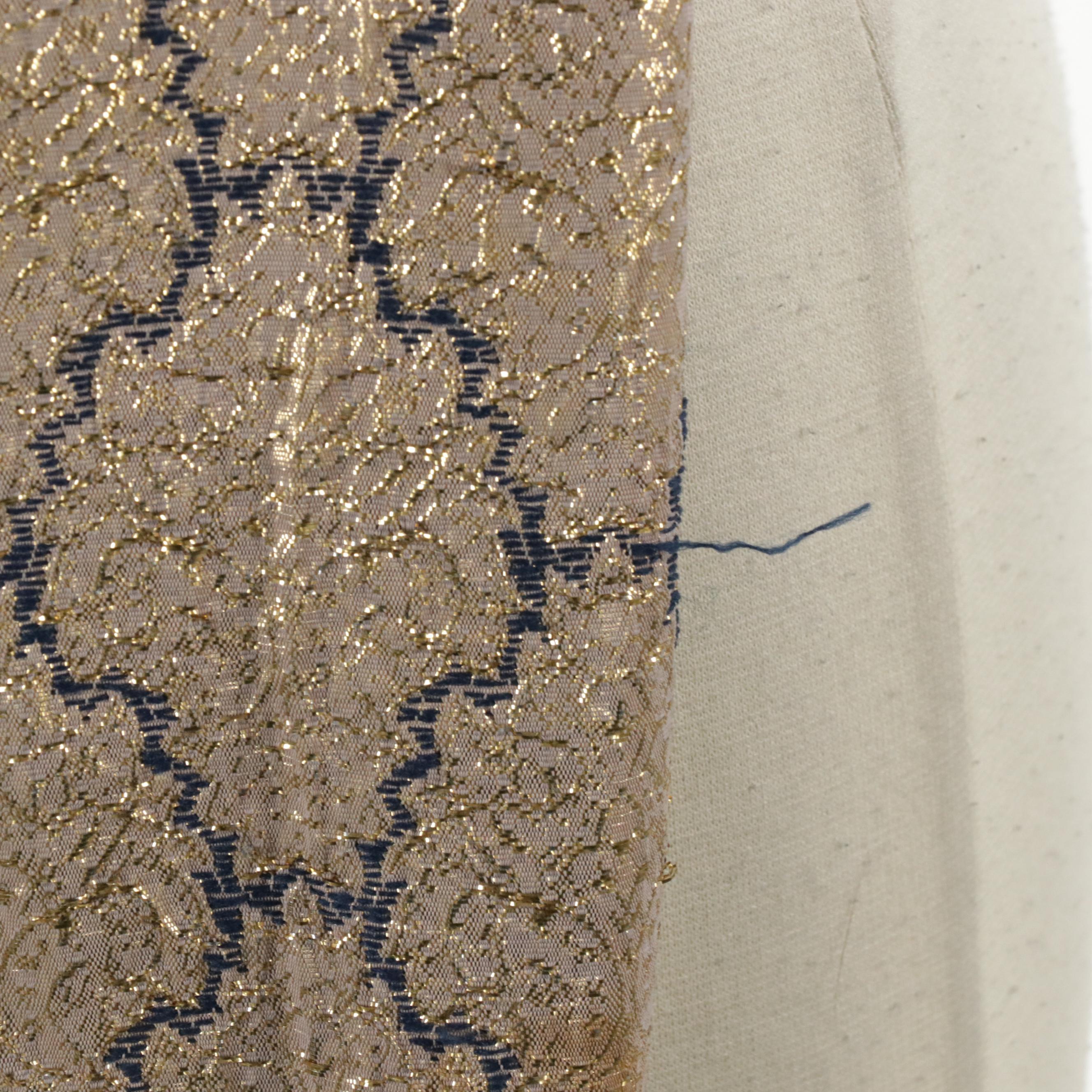 Prada Gold Patterned Brocade Straight-Leg Trousers