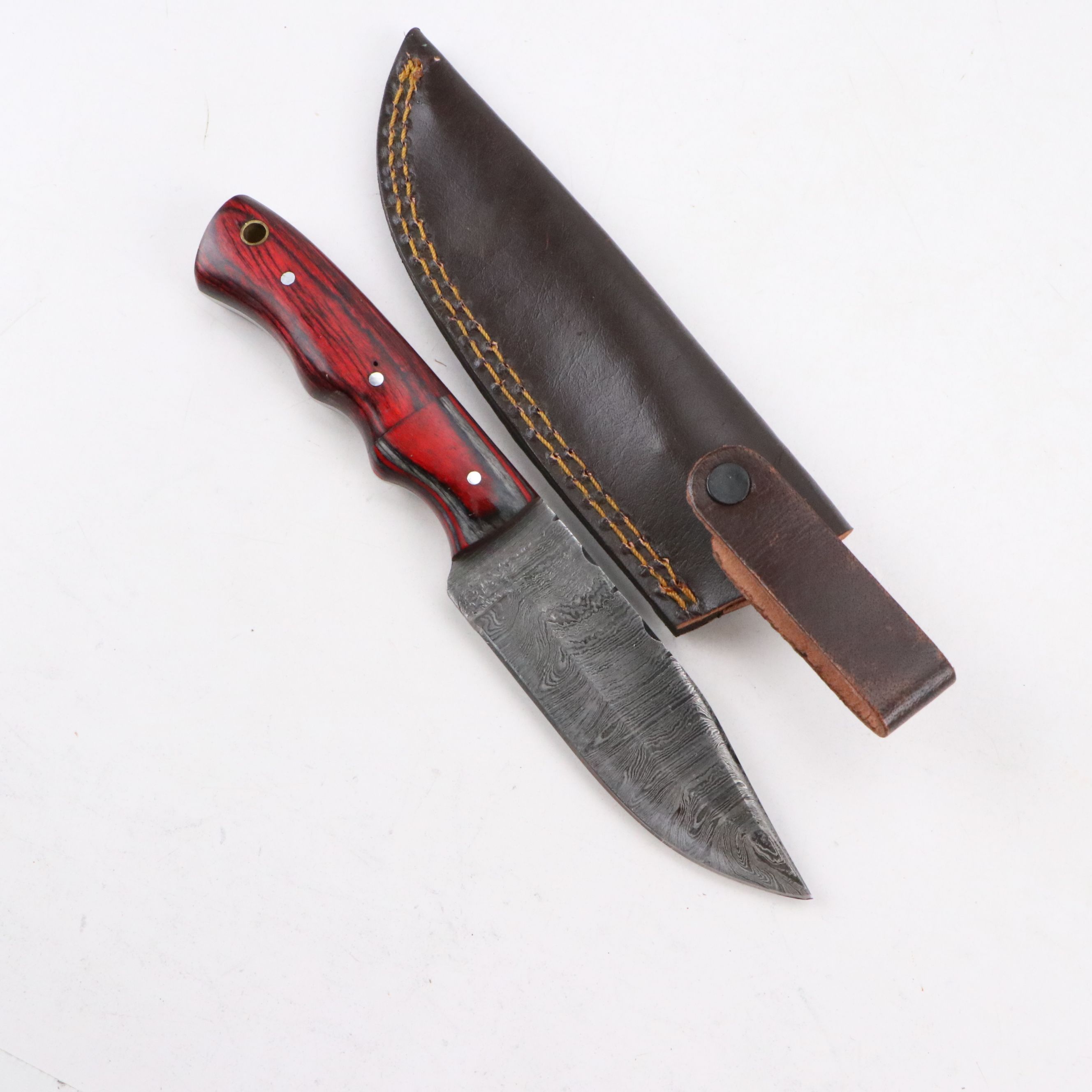 Damascus Steel Hunting Knives, Tantō Blade and Scabbard