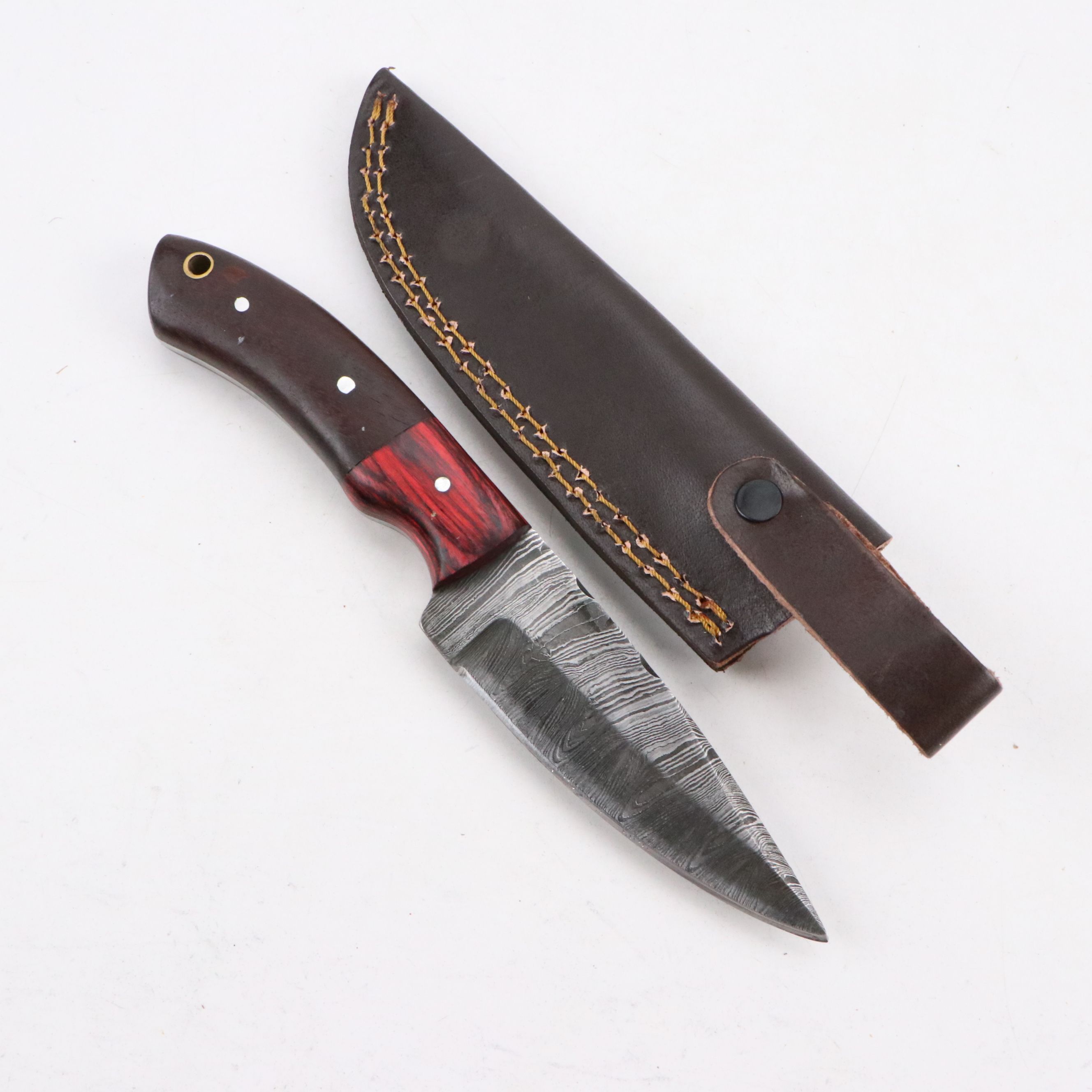 Damascus Steel Hunting Knives, Tantō Blade and Scabbard