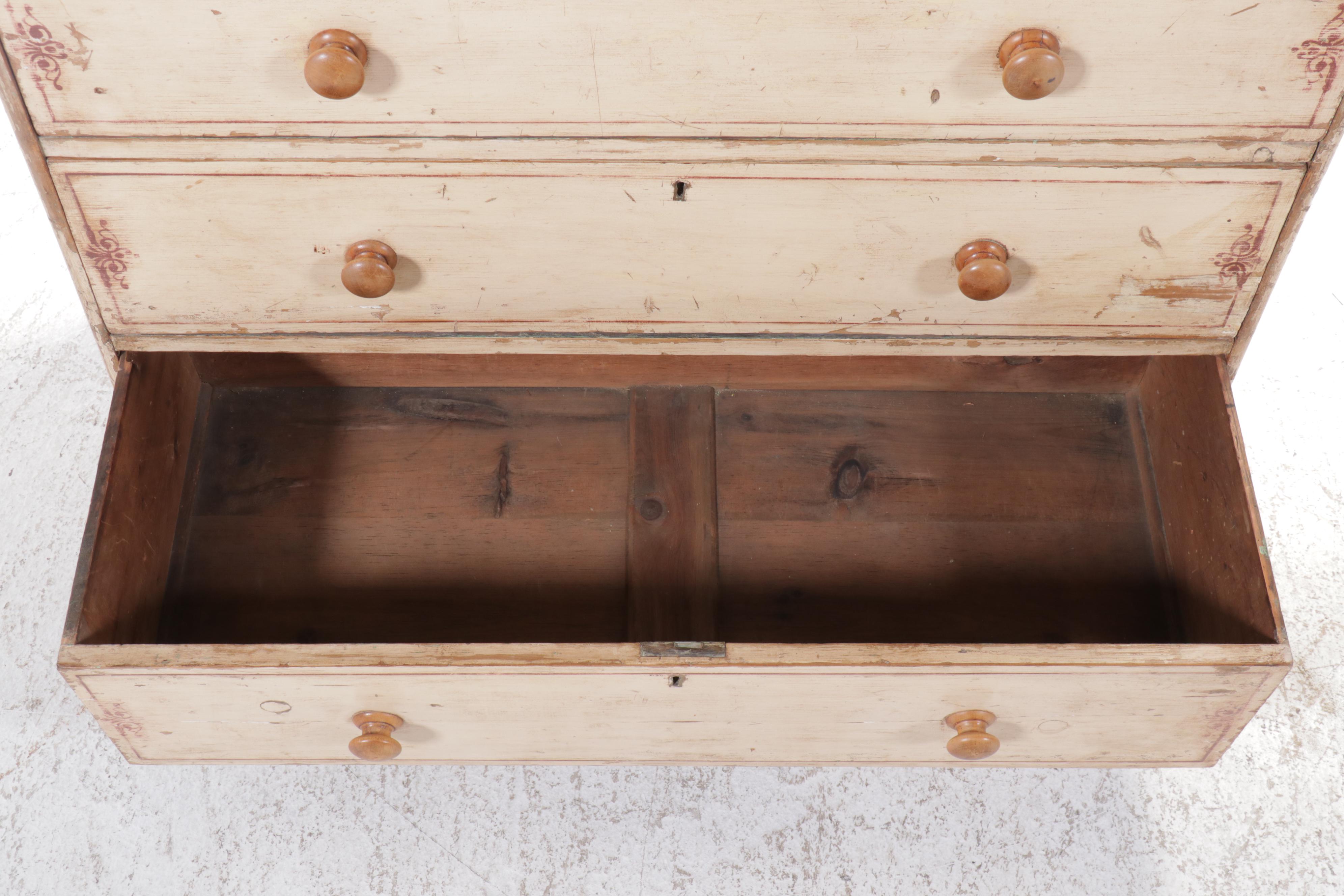 Gustavian Style Painted Wood Chest of Drawers