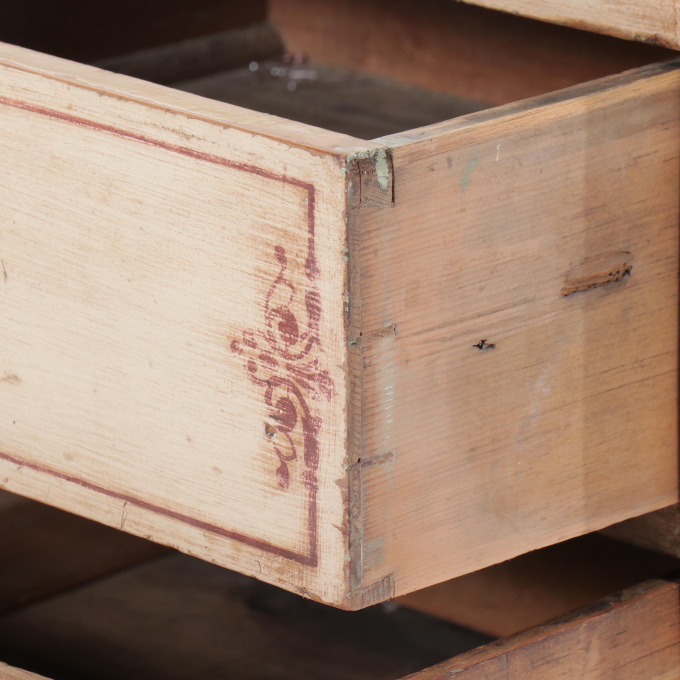 Gustavian Style Painted Wood Chest of Drawers