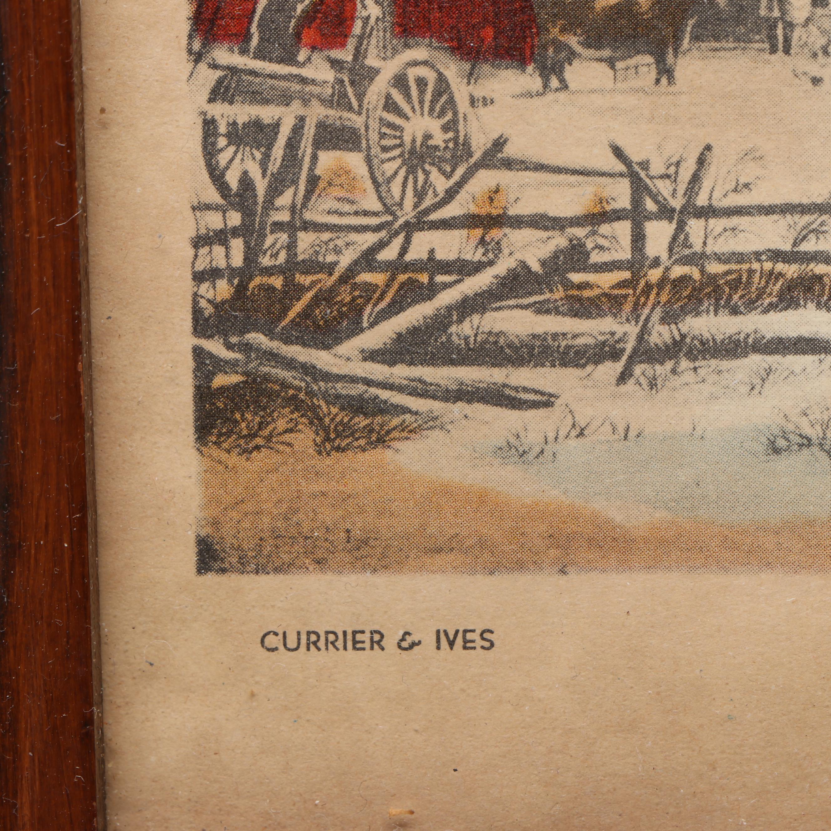 American Empire Style Trumeau with Currier & Ives "New England Winter Scene"