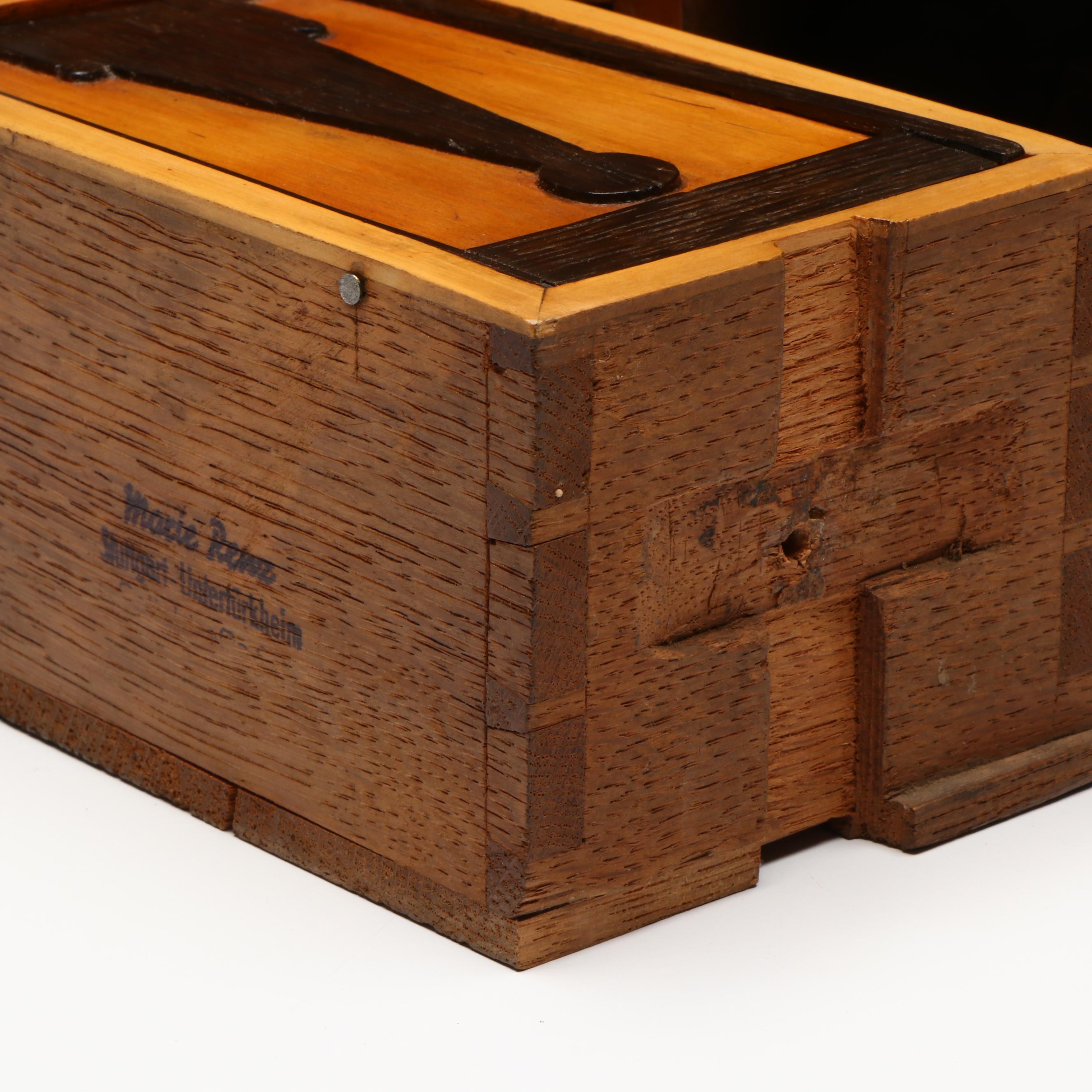 Marie Renz German Burl Veneer Miniature Biedermeier Style Roll-Top Desk