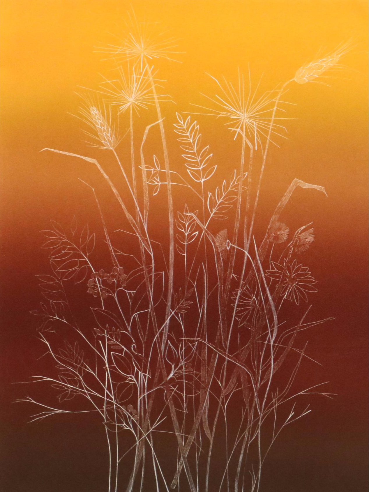 Ombré Serigraph "Winter Floral II," Late 20th - 21st Century