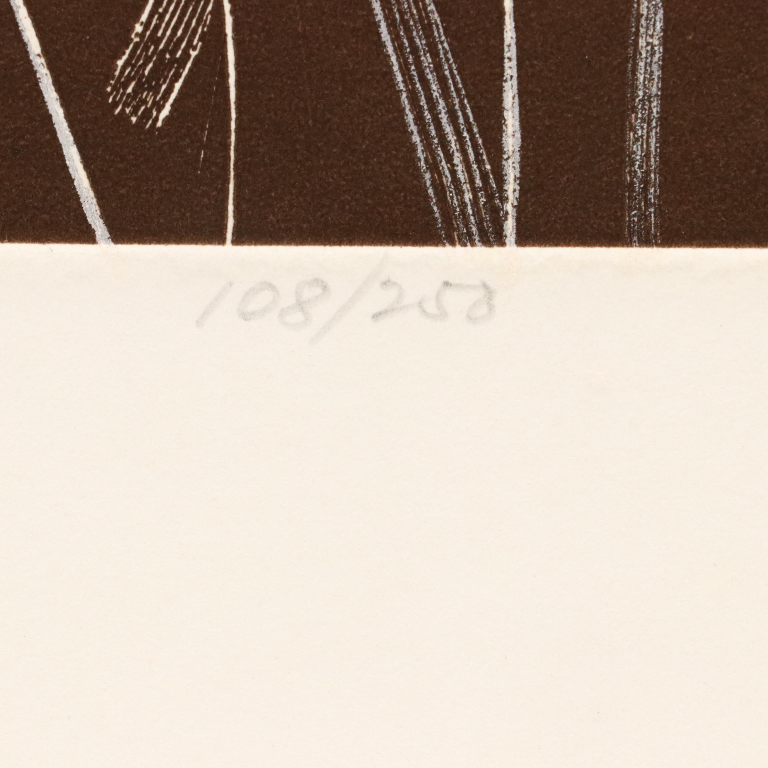 Ombré Serigraph "Winter Floral II," Late 20th - 21st Century