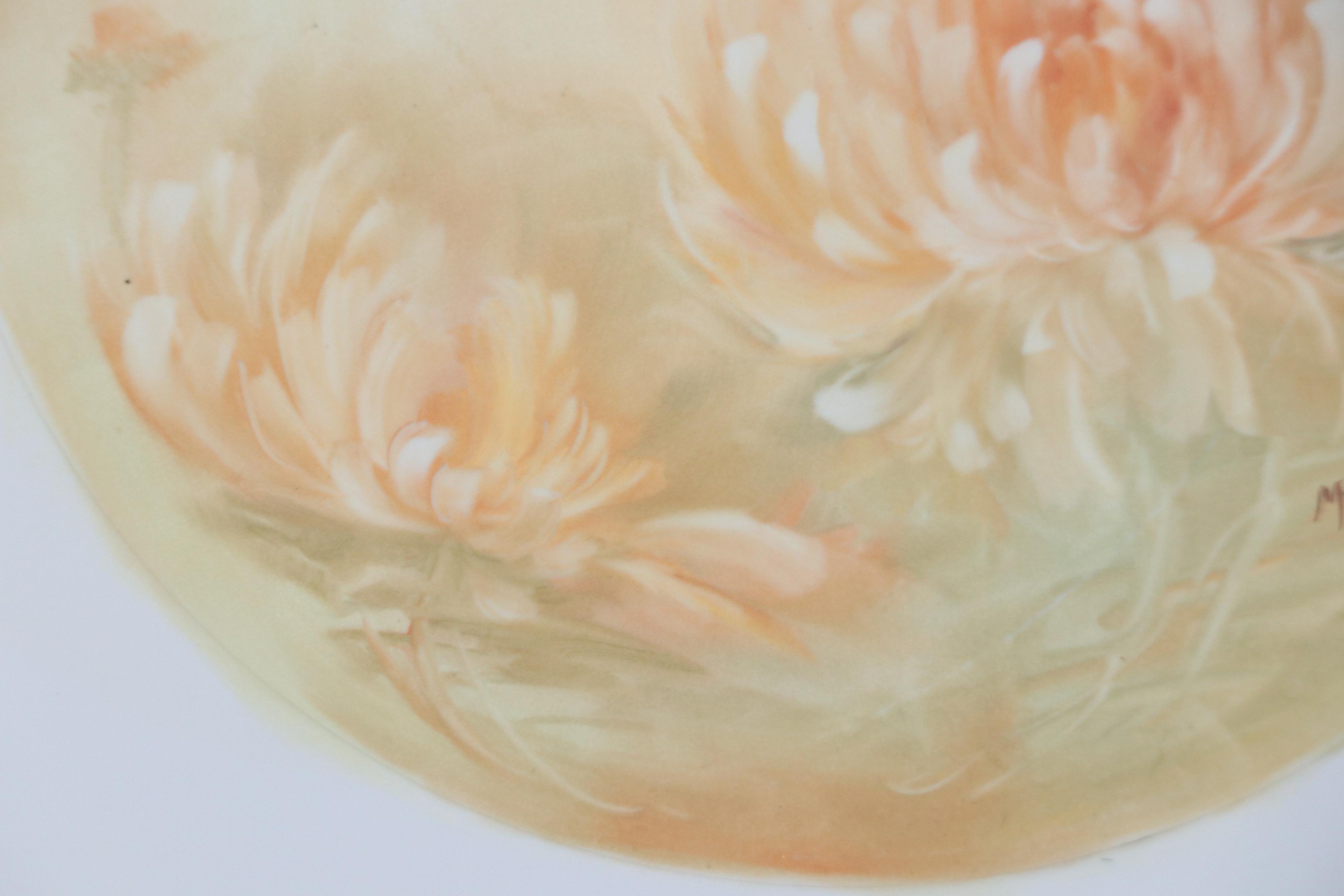 M. Rubin Floral Oil Painting of Chrysanthemums