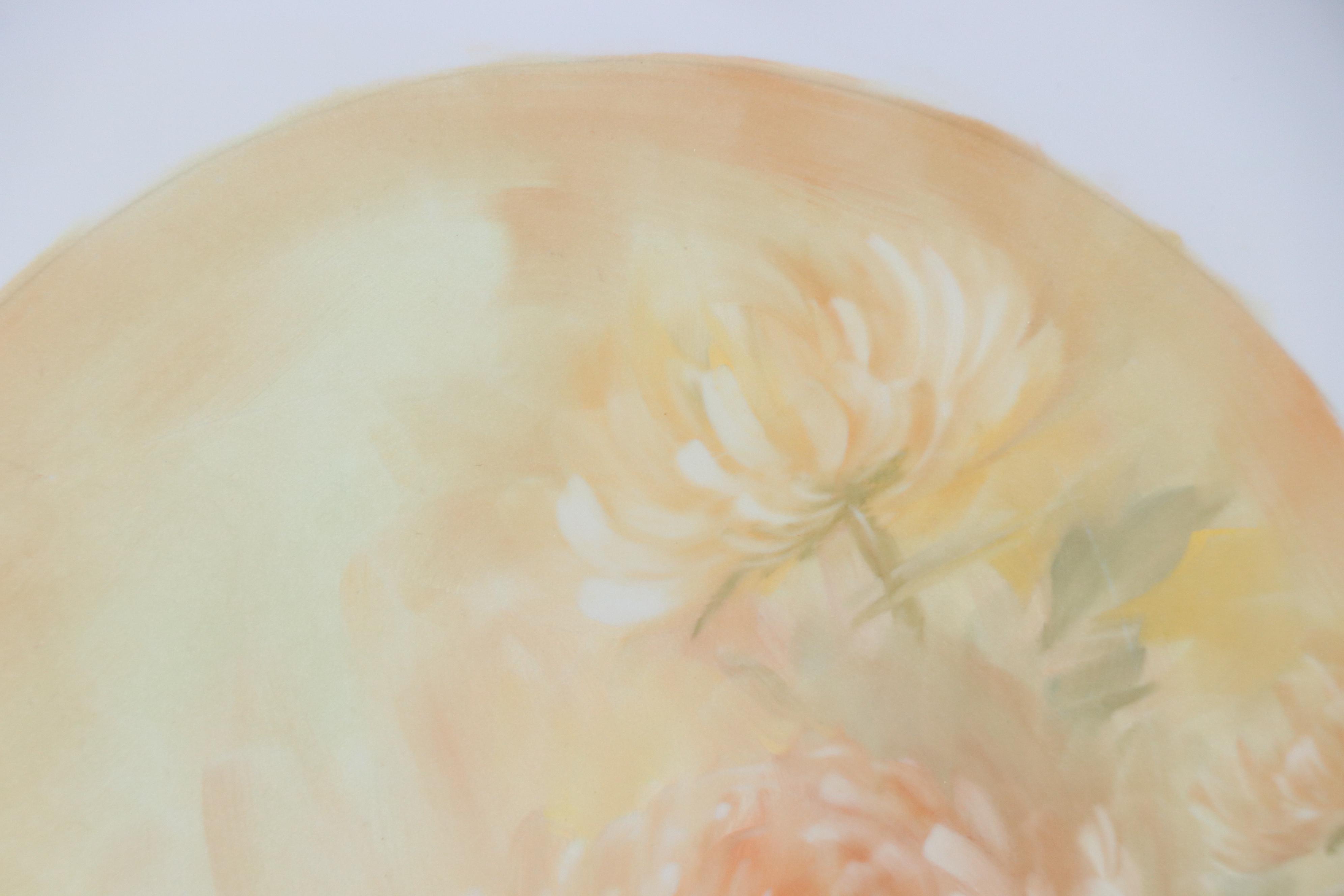 M. Rubin Floral Oil Painting of Chrysanthemums