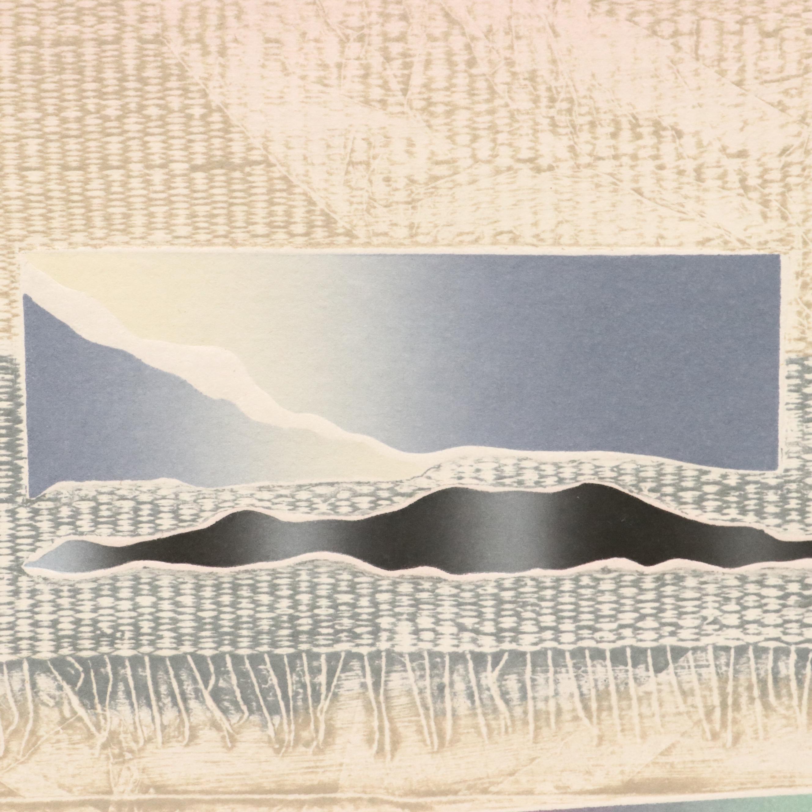 S. Clemons Mixed Media Relief Print "Letter from Abroad," 1984