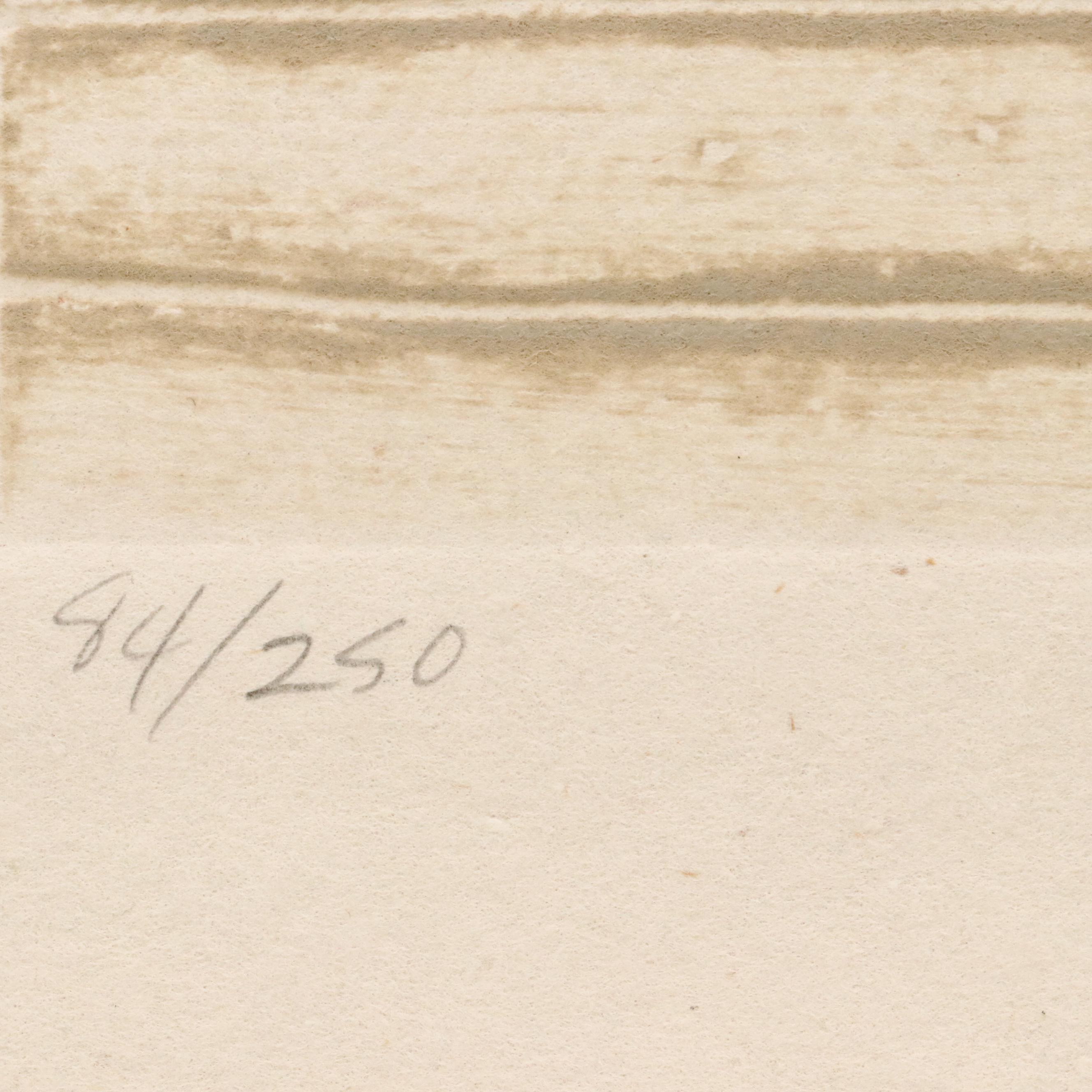 S. Clemons Mixed Media Relief Print "Letter from Abroad," 1984