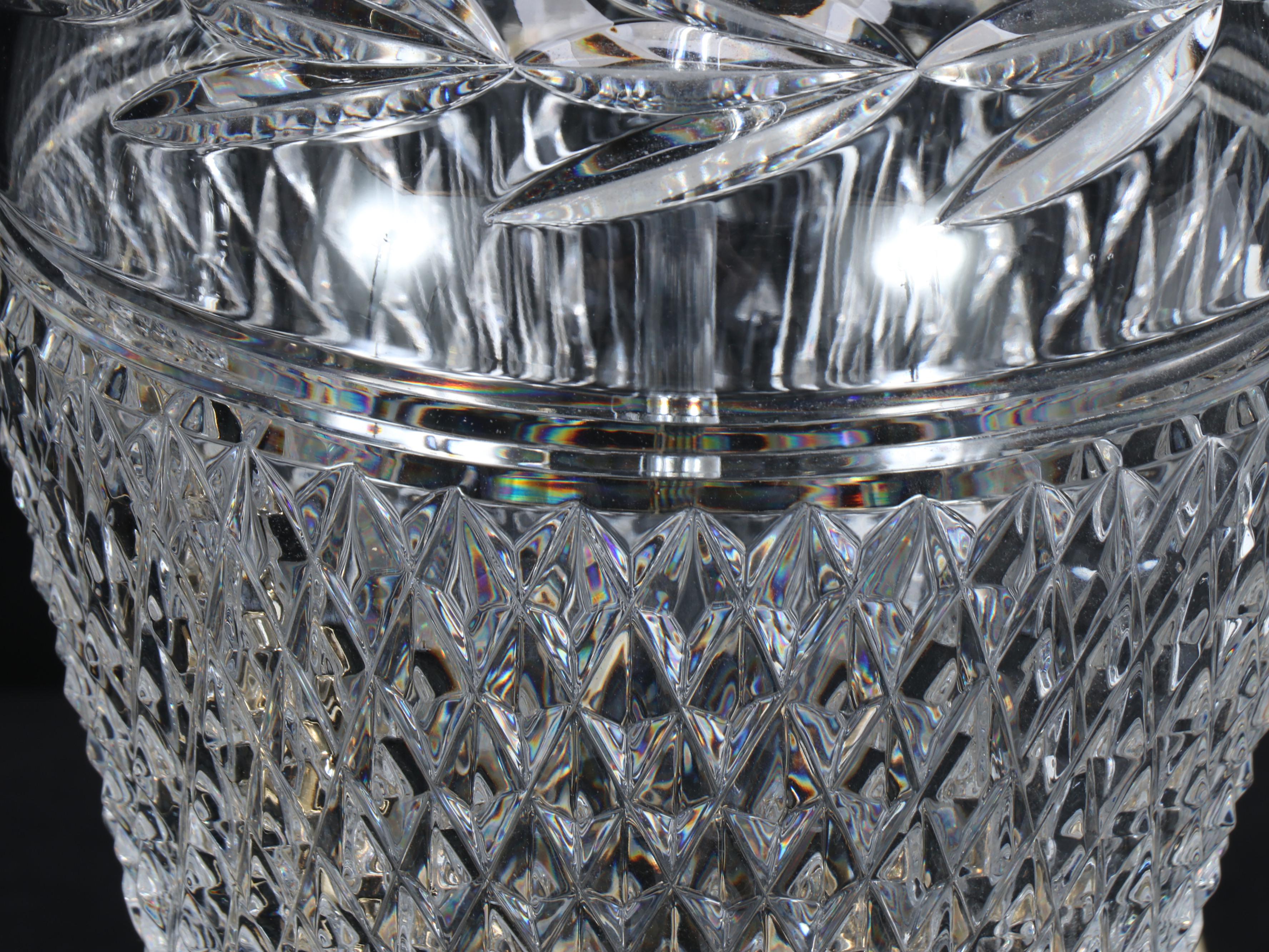 Waterford Crystal "Glandore" Table Lamps with Silk Shades