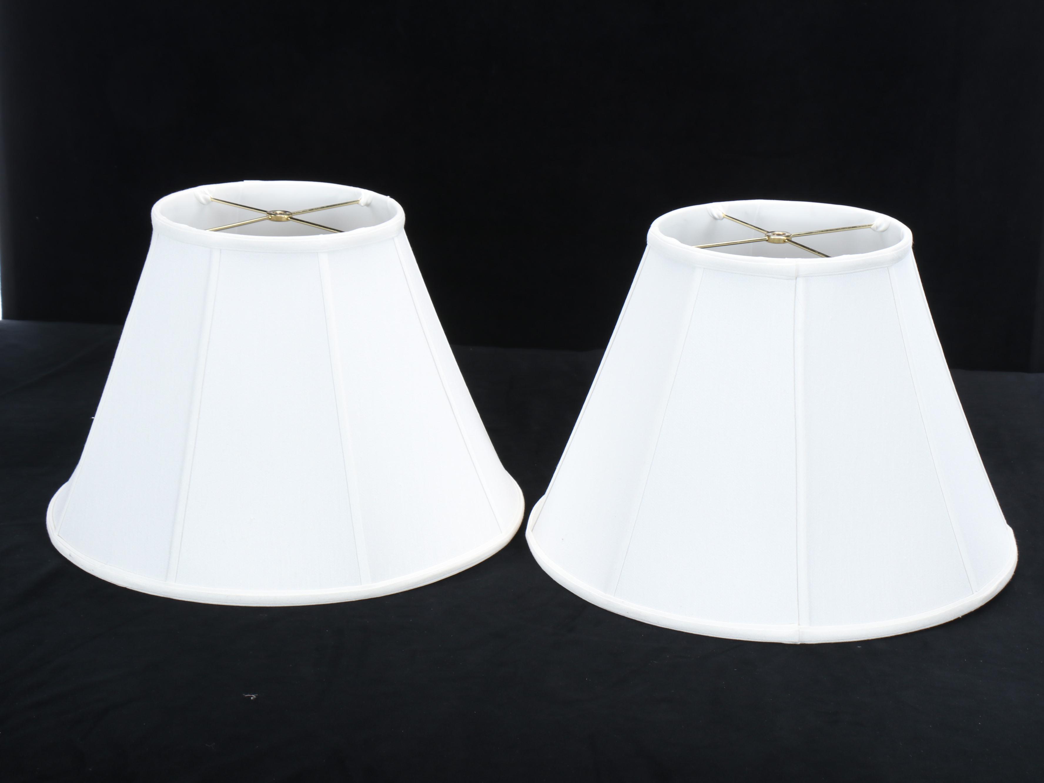 Waterford Crystal "Glandore" Table Lamps with Silk Shades