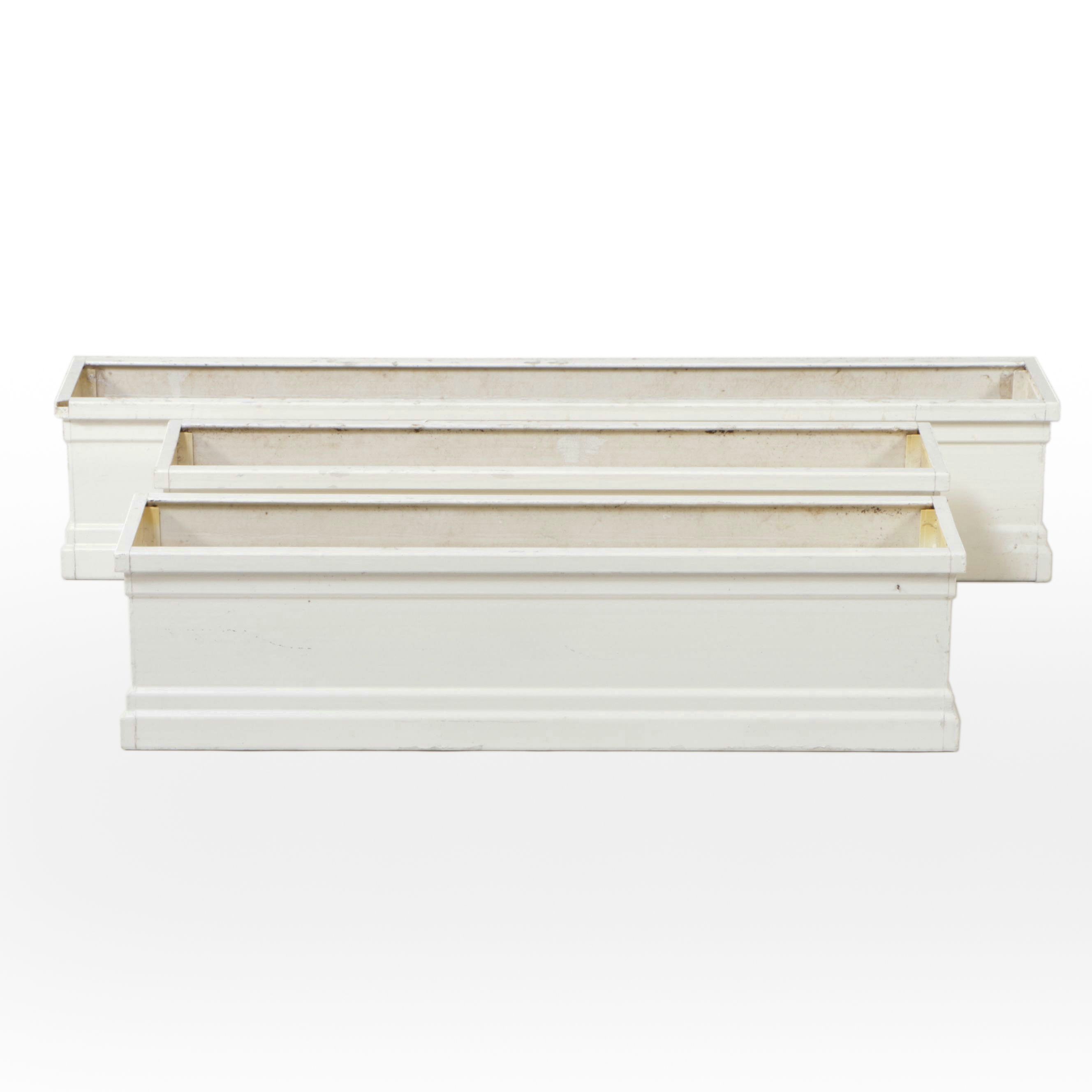 White Painted Window Box Planters