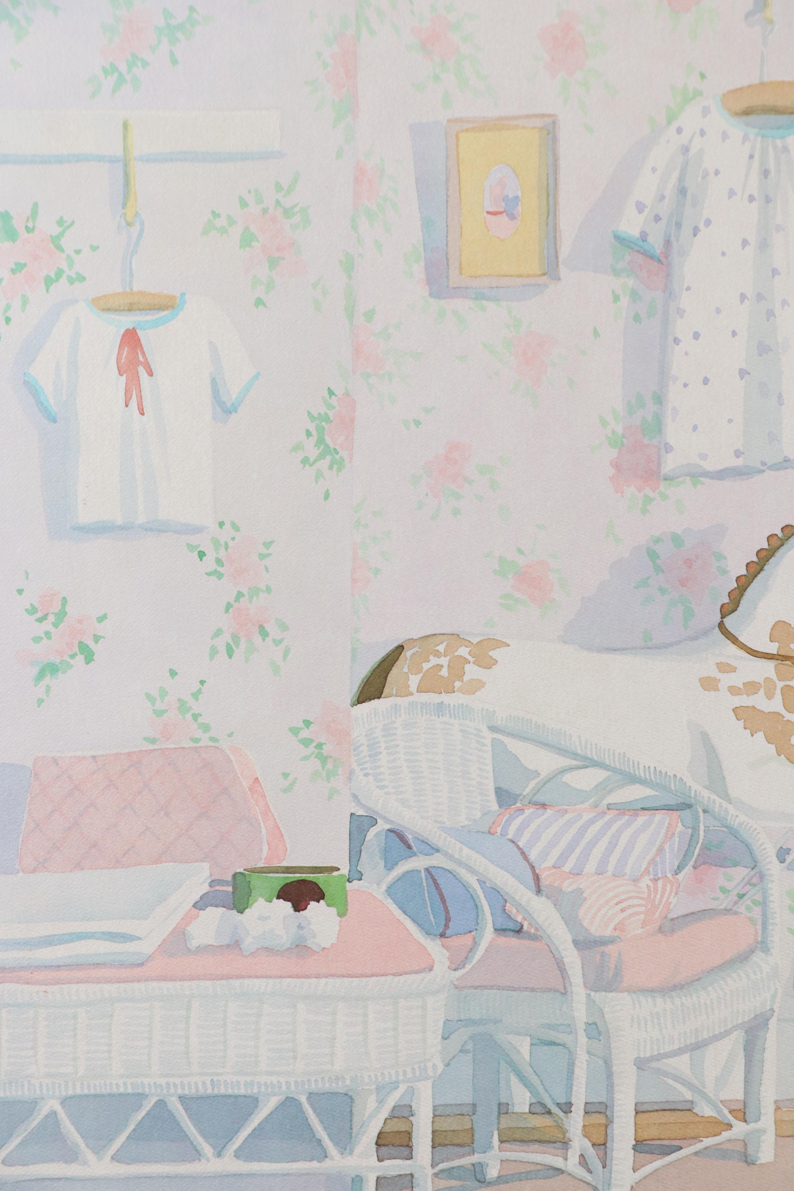 Robert White "Nursery" and Peter Wong "Lattice Garden" Offset Lithographs