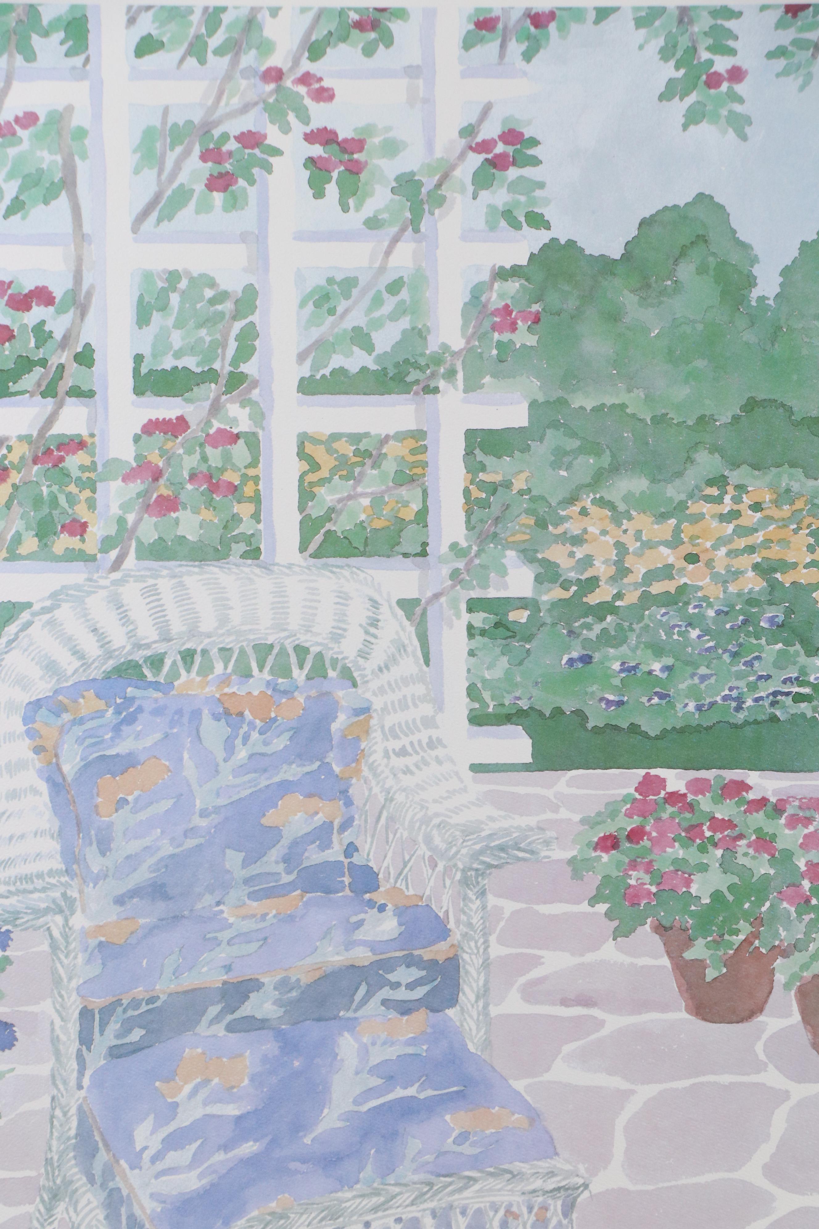 Robert White "Nursery" and Peter Wong "Lattice Garden" Offset Lithographs