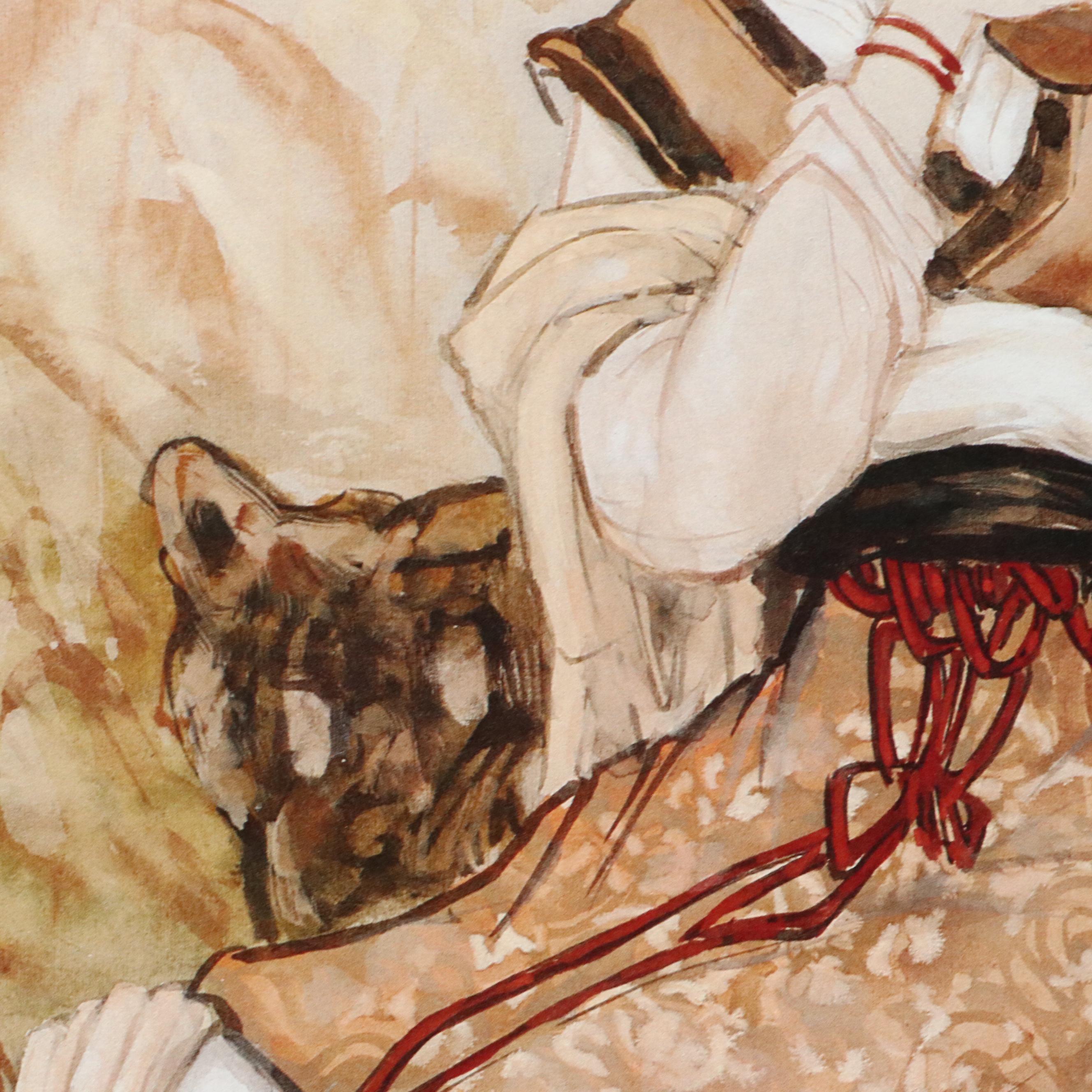 John Cheng Offset Lithographs of Young Japanese Women in Gardens